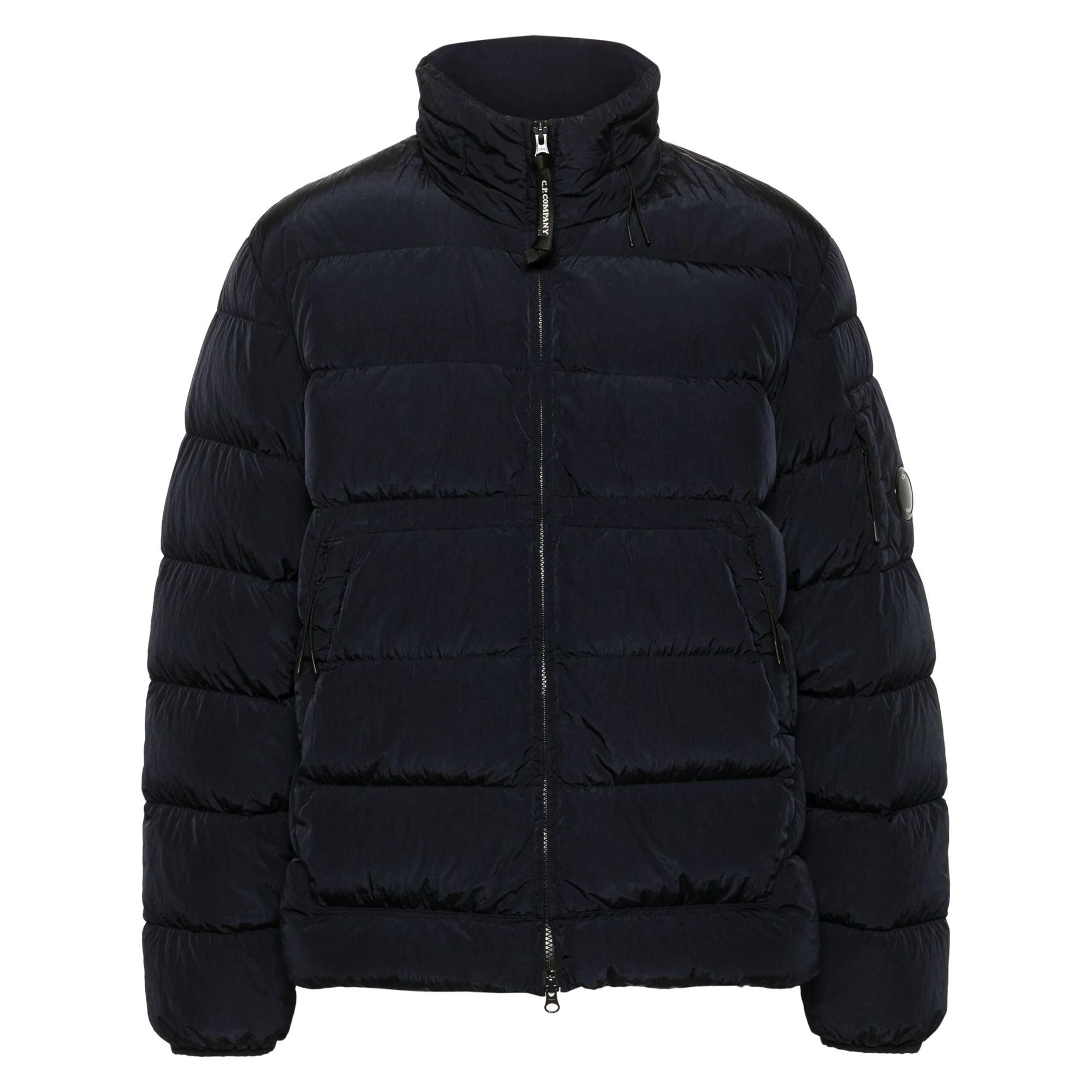 C.P. COMPANY Pūkinė striukė vyrams, Mėlyna, Lens-detail padded jacket 1