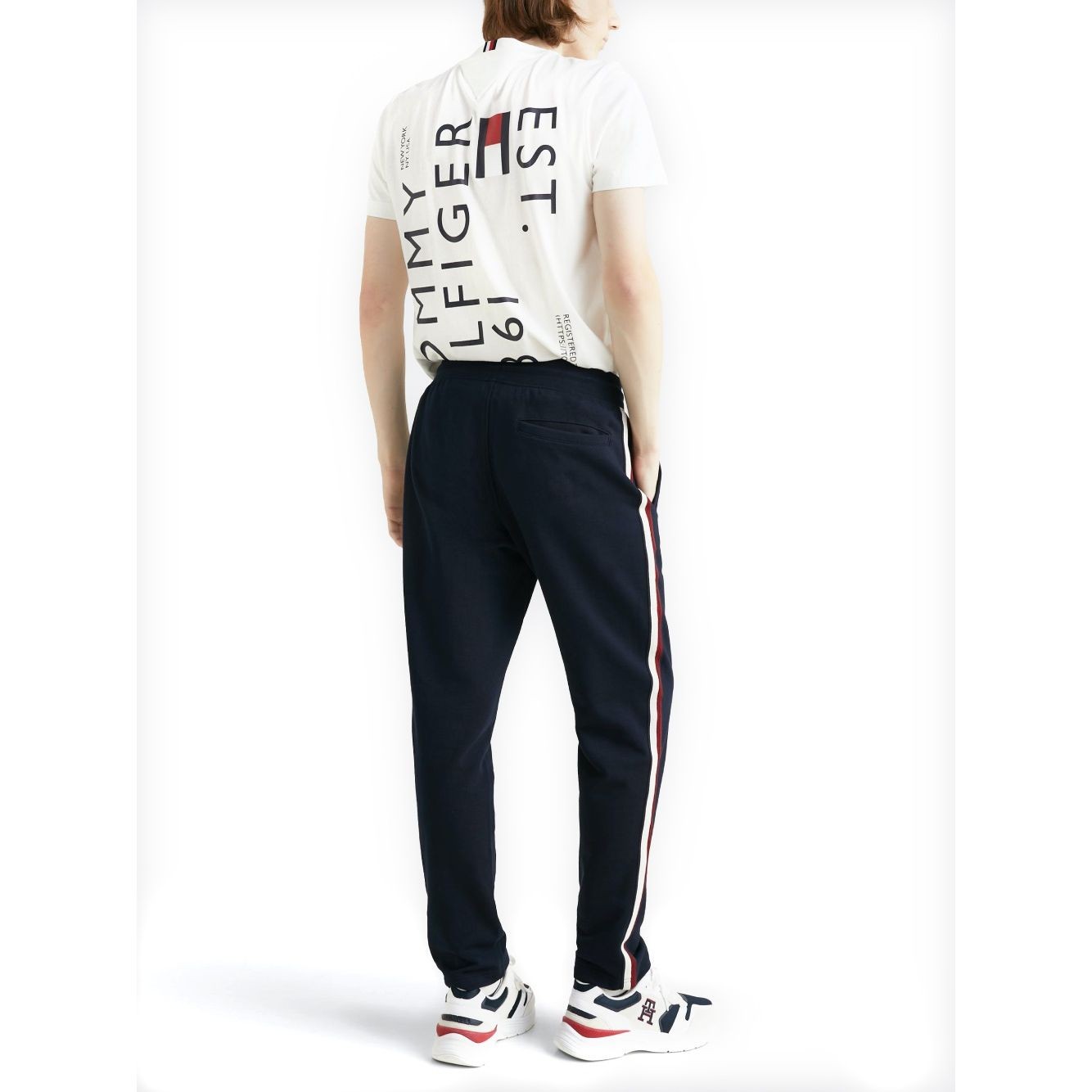 TOMMY HILFIGER Sportinės kelnės vyrams, Mėlyna, Global stripe tape sweatpant 2