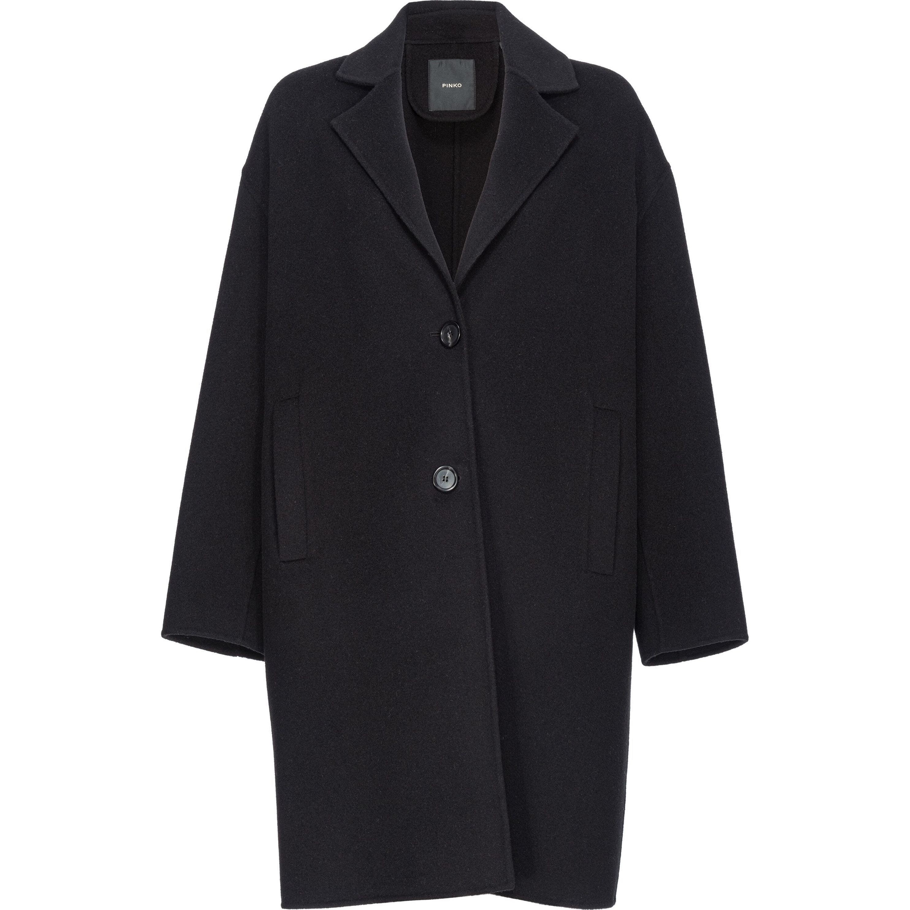 PINKO Paltas moterims, Juoda, Cacciavite wool coat 1