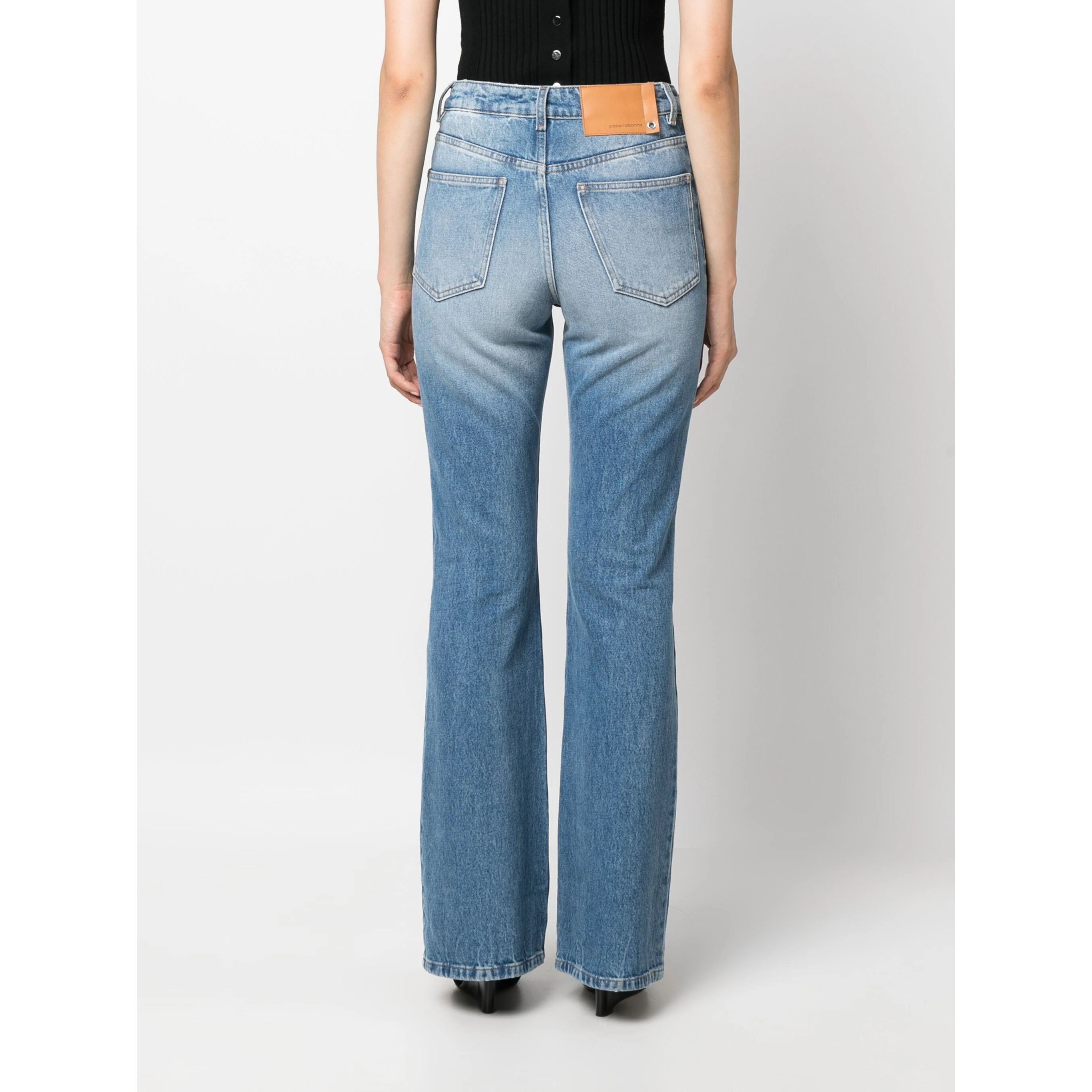 PACO RABANNE Platėjantys džinsai moterims, Mėlyna, FLARE PANTS 4