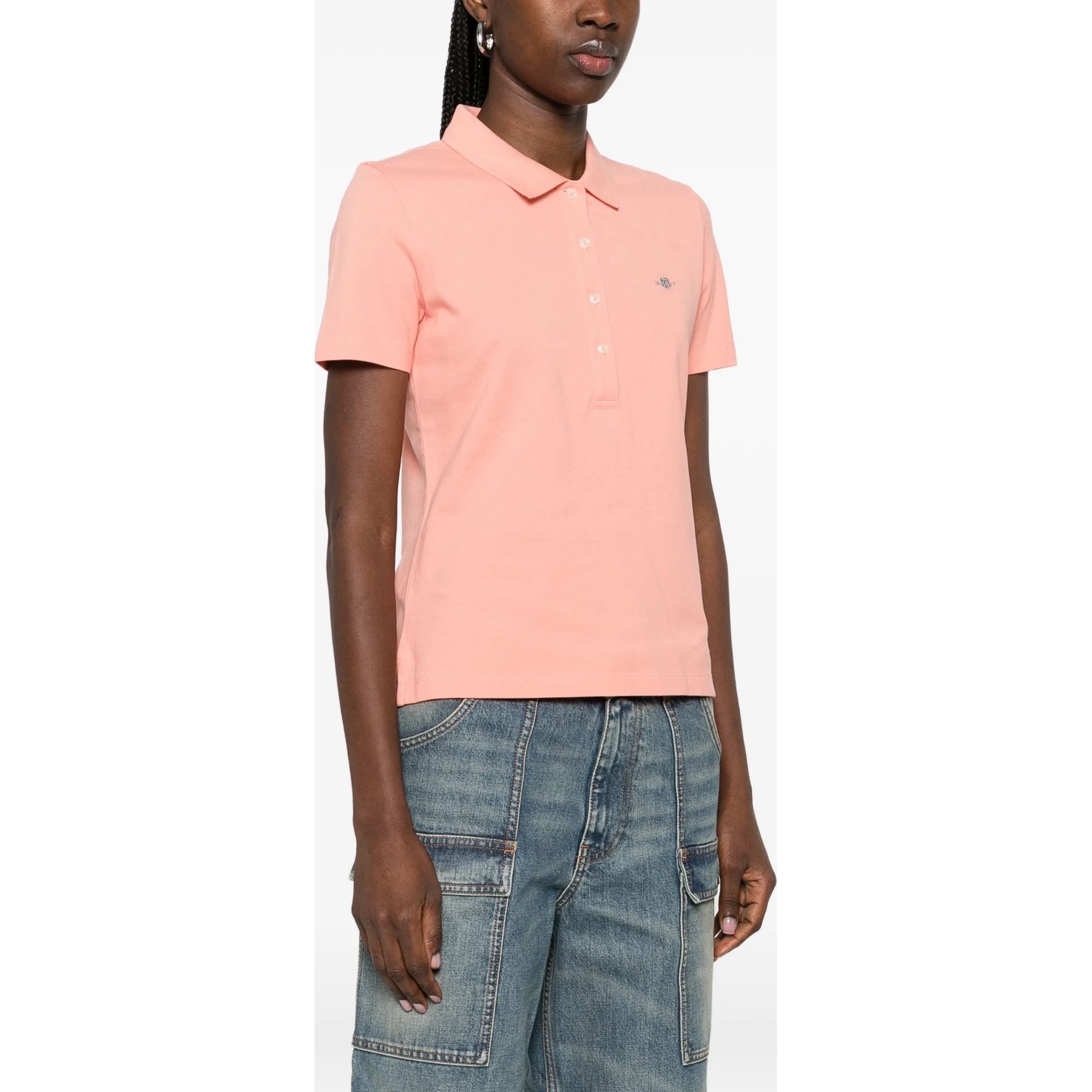 GANT Polo marškiniai trumpos rank. moterims, Rožinė, SLIM SHIELD SS PIQUE POLO 3