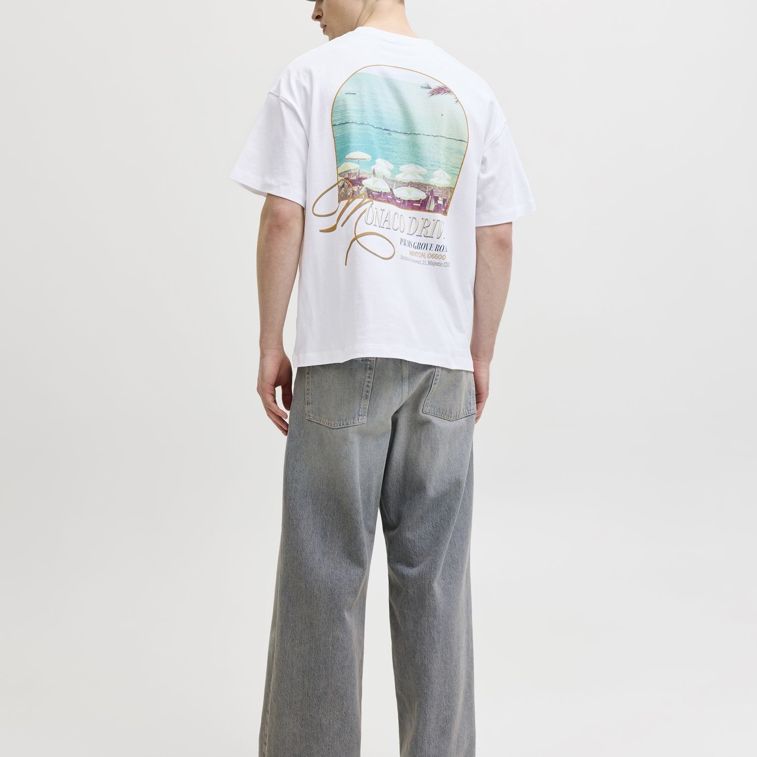 JACK & JONES Marškinėliai vyrams, Balta, Sanremo back 4