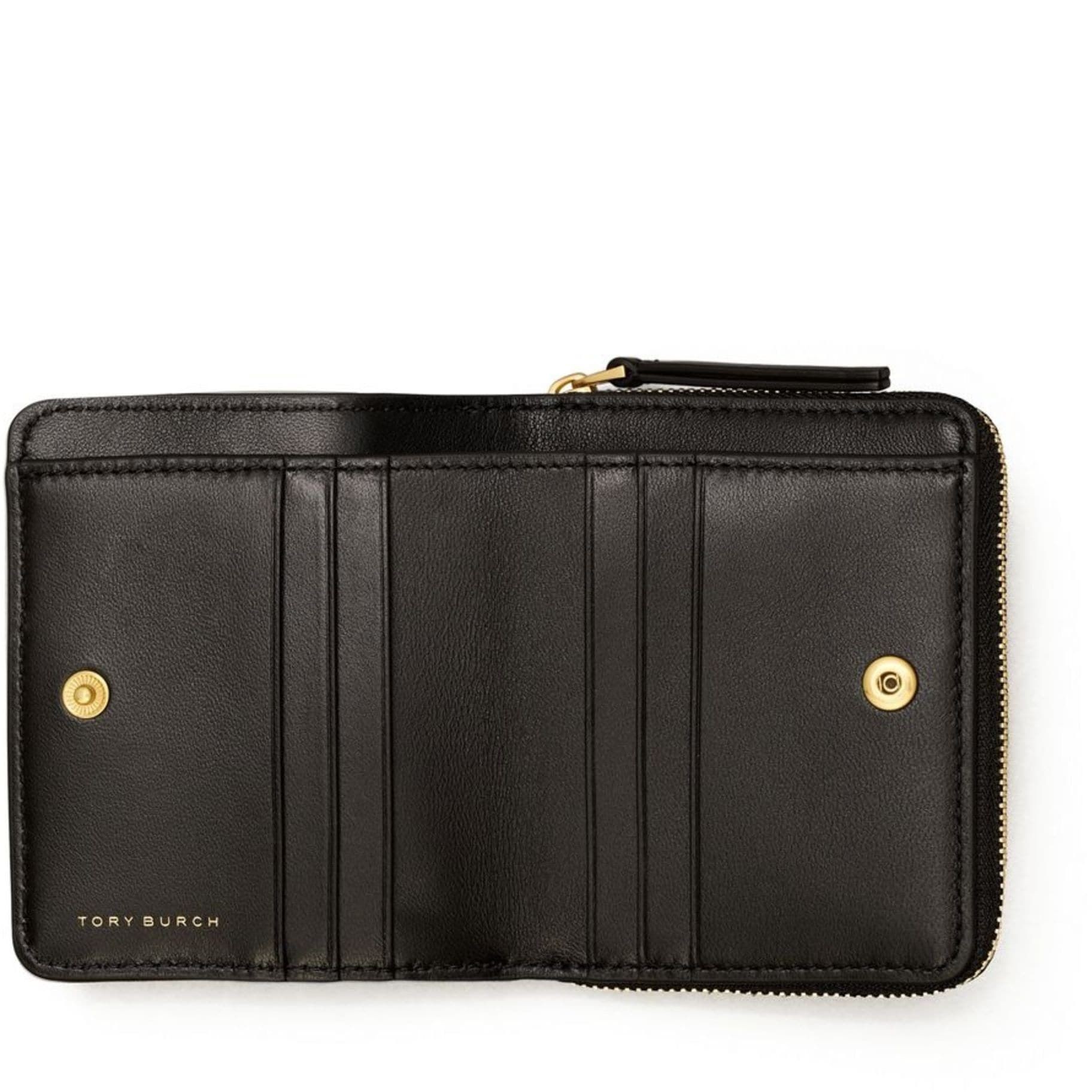TORY BURCH Piniginė moterims, Juoda, Kira chevron bi-fold wallet 3