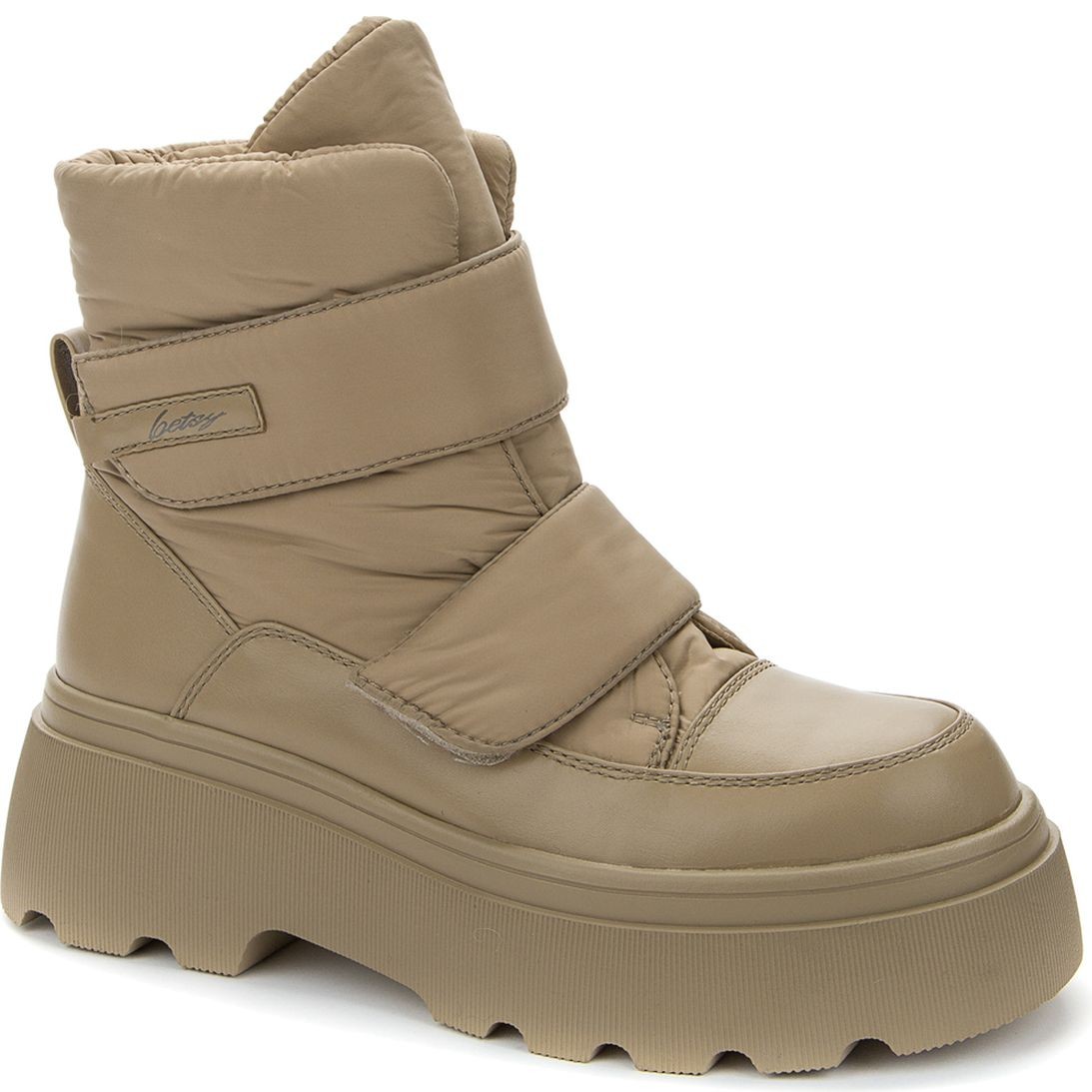 BETSY Pašiltinti aulinukai moterims, Smėlio, WARM BOOTS
