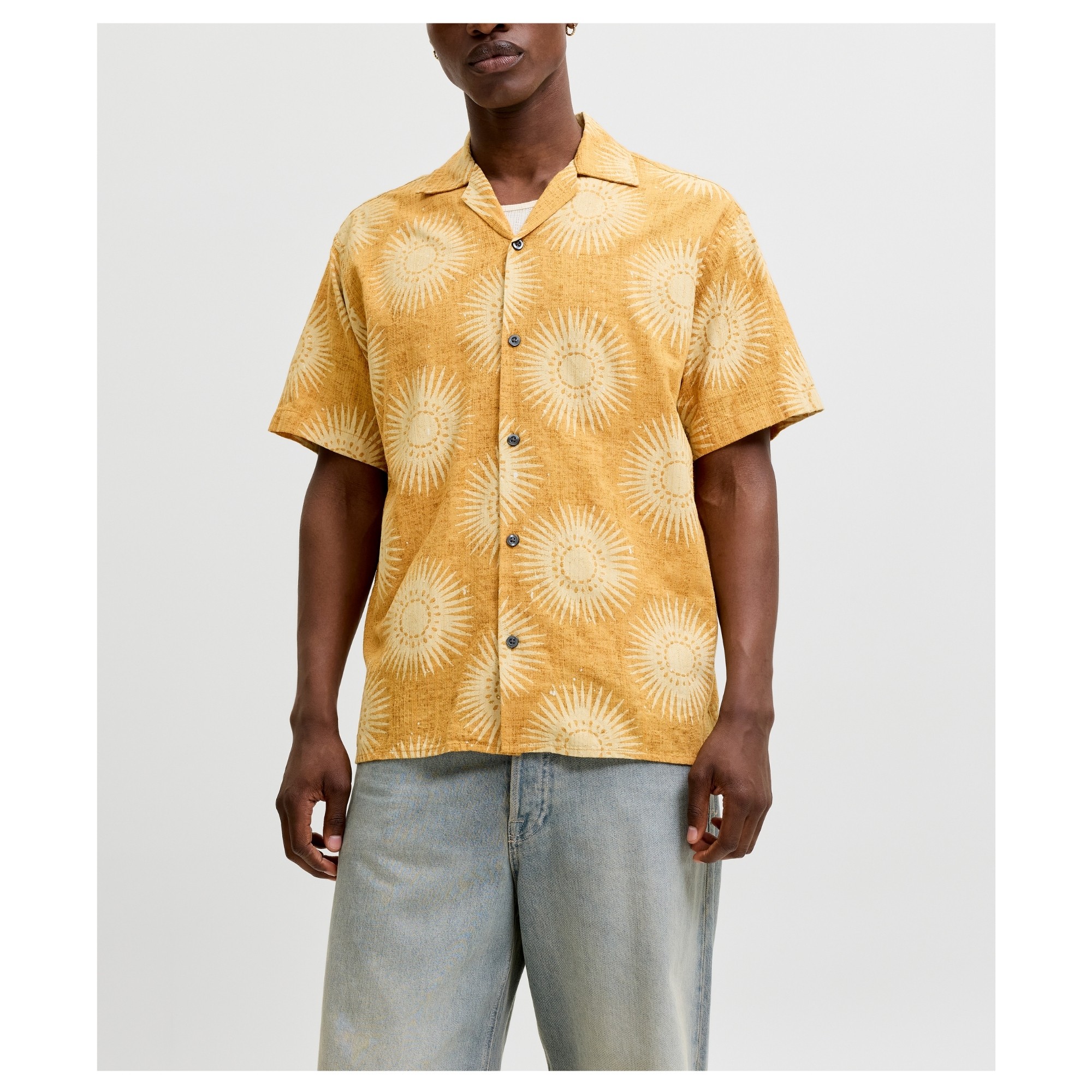 JACK & JONES Marškiniai trump. rankovėmis vyrams, Geltona, Bilbao resort 2