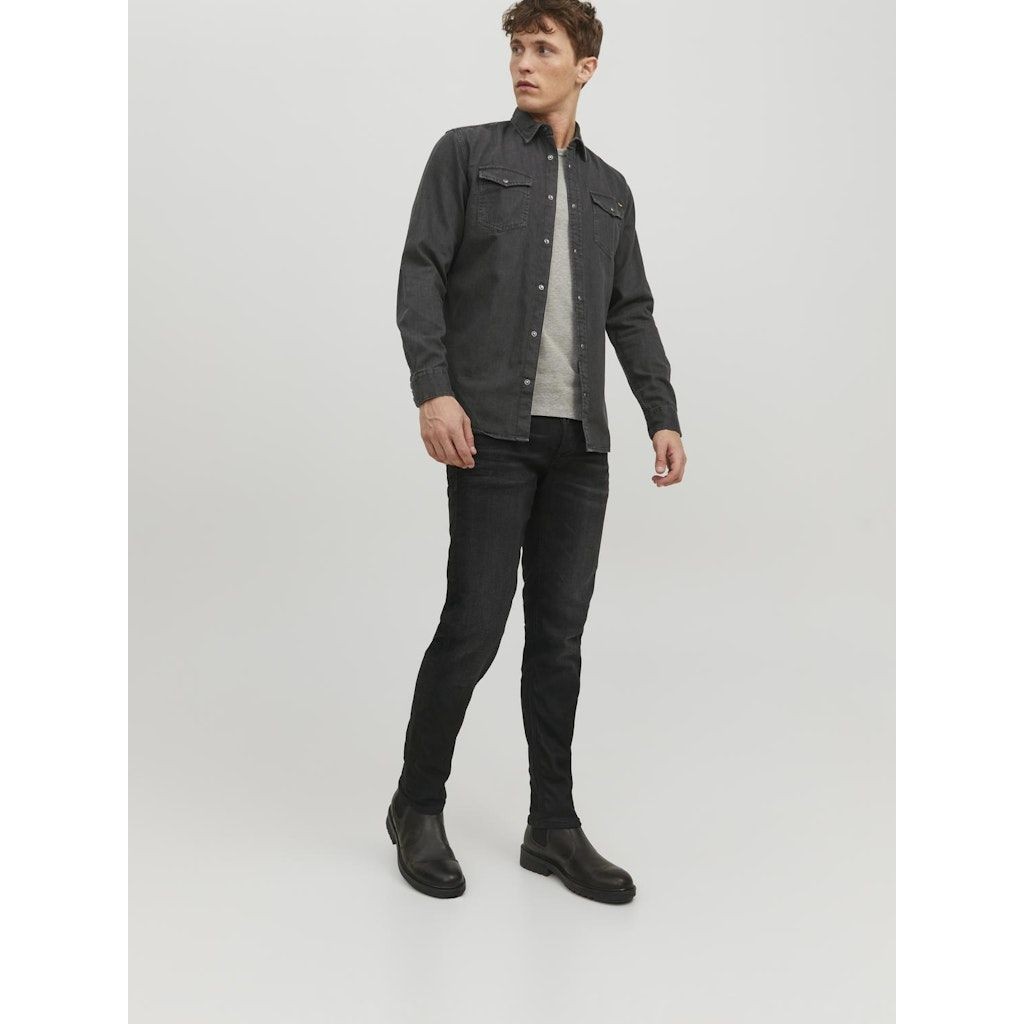 JACK & JONES Marškiniai vyrams, Juoda, JJESHERIDAN SHIRT L/ 5