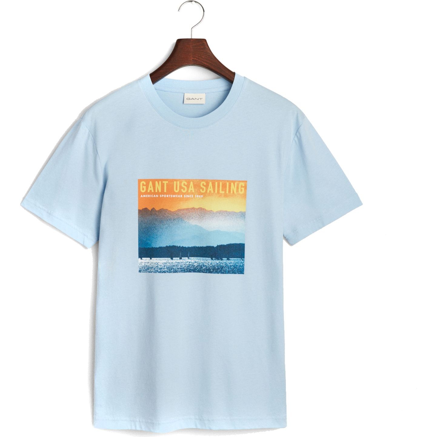 GANT Marškinėliai trump. rankovėmis vyrams, Mėlyna, Placed graphic t-shirt 1