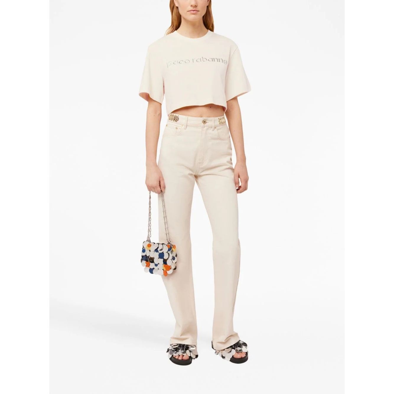 PACO RABANNE Marškinėliai trump. rankovėmis moterims, Kūno, Short sleeve tee with logo 2