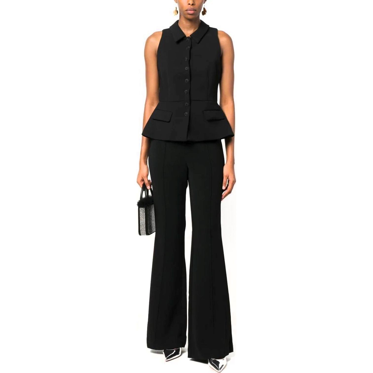 SELF PORTRAIT Kostiumas moterims, Juoda, Black tailored jumpsuit 2