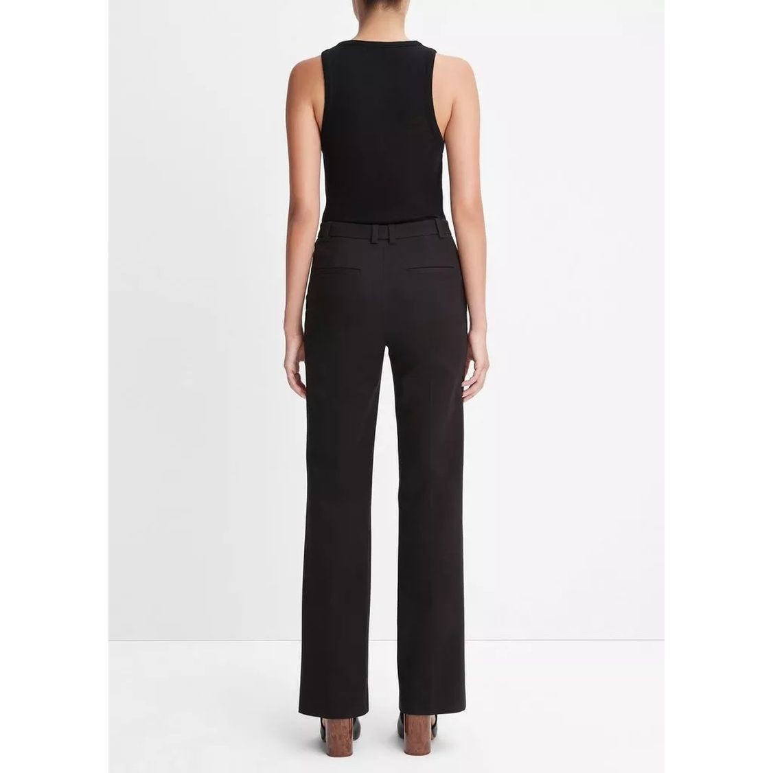VINCE Kelnės moterims, Juoda, Cotton stretch boot trouser 3