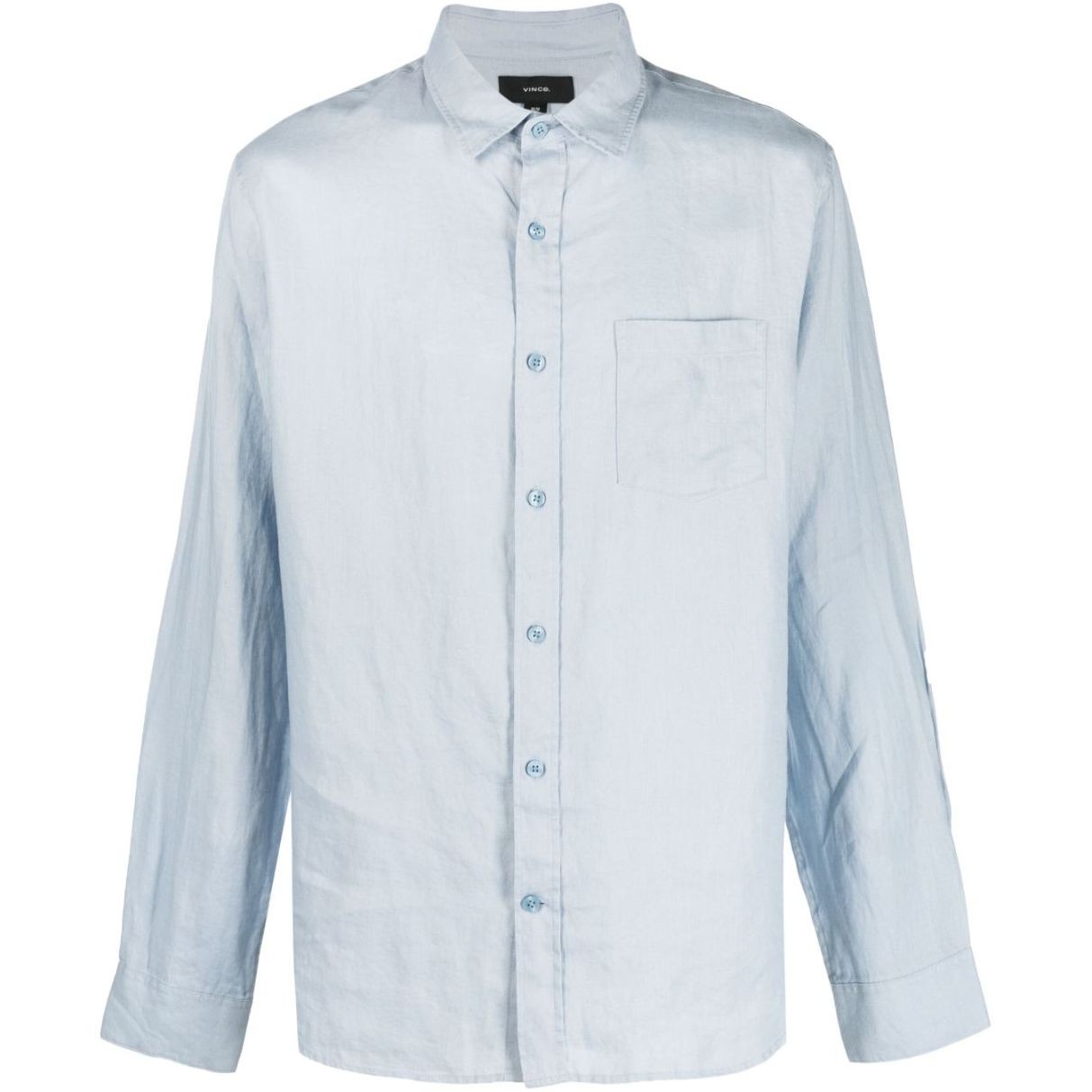 VINCE Marškiniai ilgomis rankovėmis vyrams, Mėlyna, Linen long sleeve shirt 1
