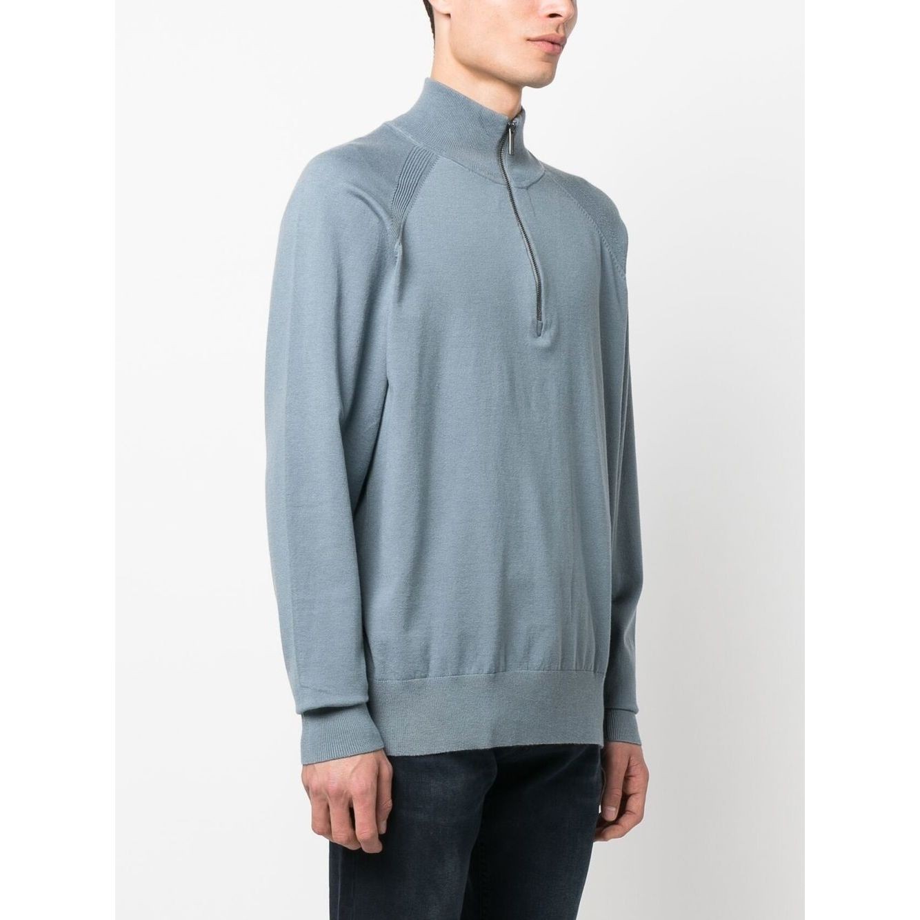 CALVIN KLEIN Megztinis vyrams, Pilka, Tencel-blend quarter sweater 3