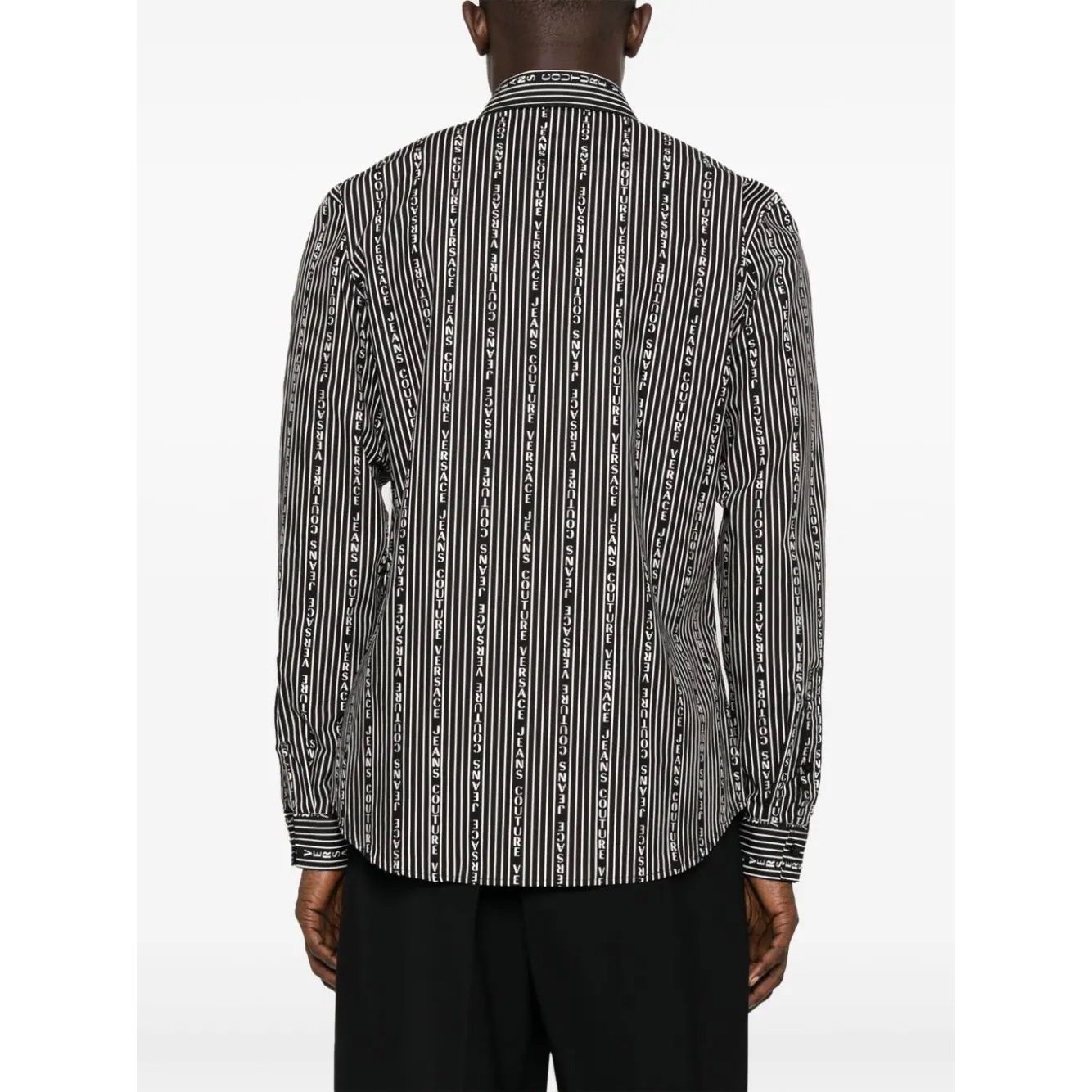 VERSACE JEANS CUTURE Marškiniai ilgomis rankovėmis vyrams, Juoda, S print shirts 4