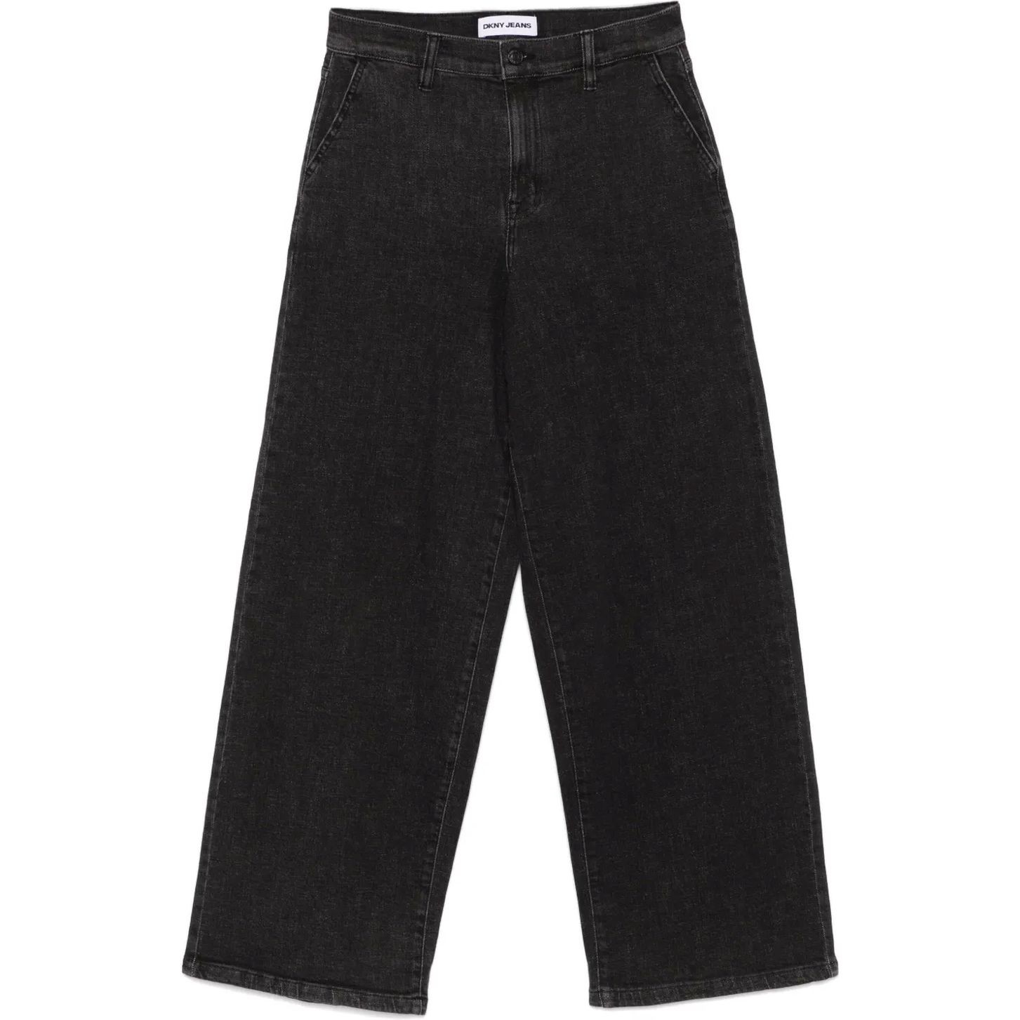 DKNY Platūs džinsai moterims, Juoda, High rise wide leg jeans