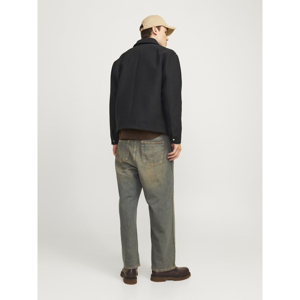 JACK & JONES Lengva striukė vyrams, Juoda, Blu russel wool blend jacket 3