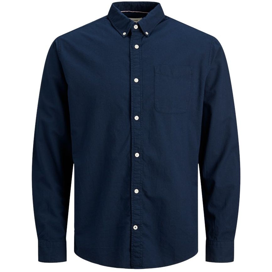 JACK & JONES Marškiniai vyrams, Mėlyna, JJEOXFORD SHIRT LS NOO 1