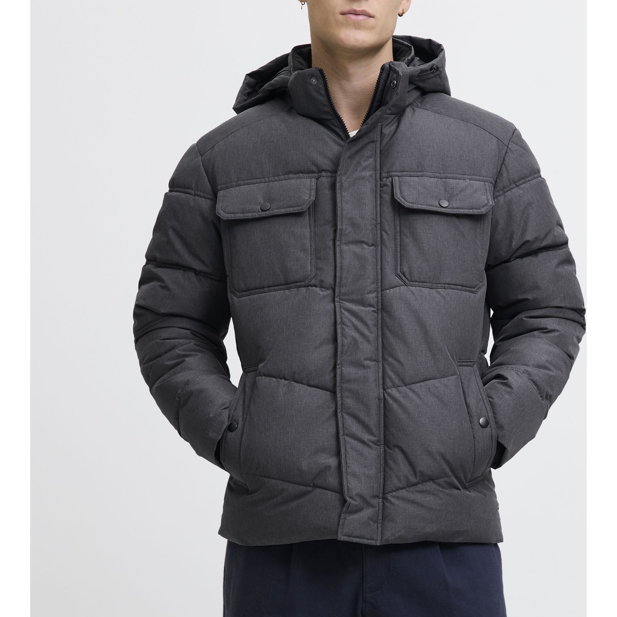 JACK & JONES Pūkinė striukė vyrams, Pilka, Morgan 2