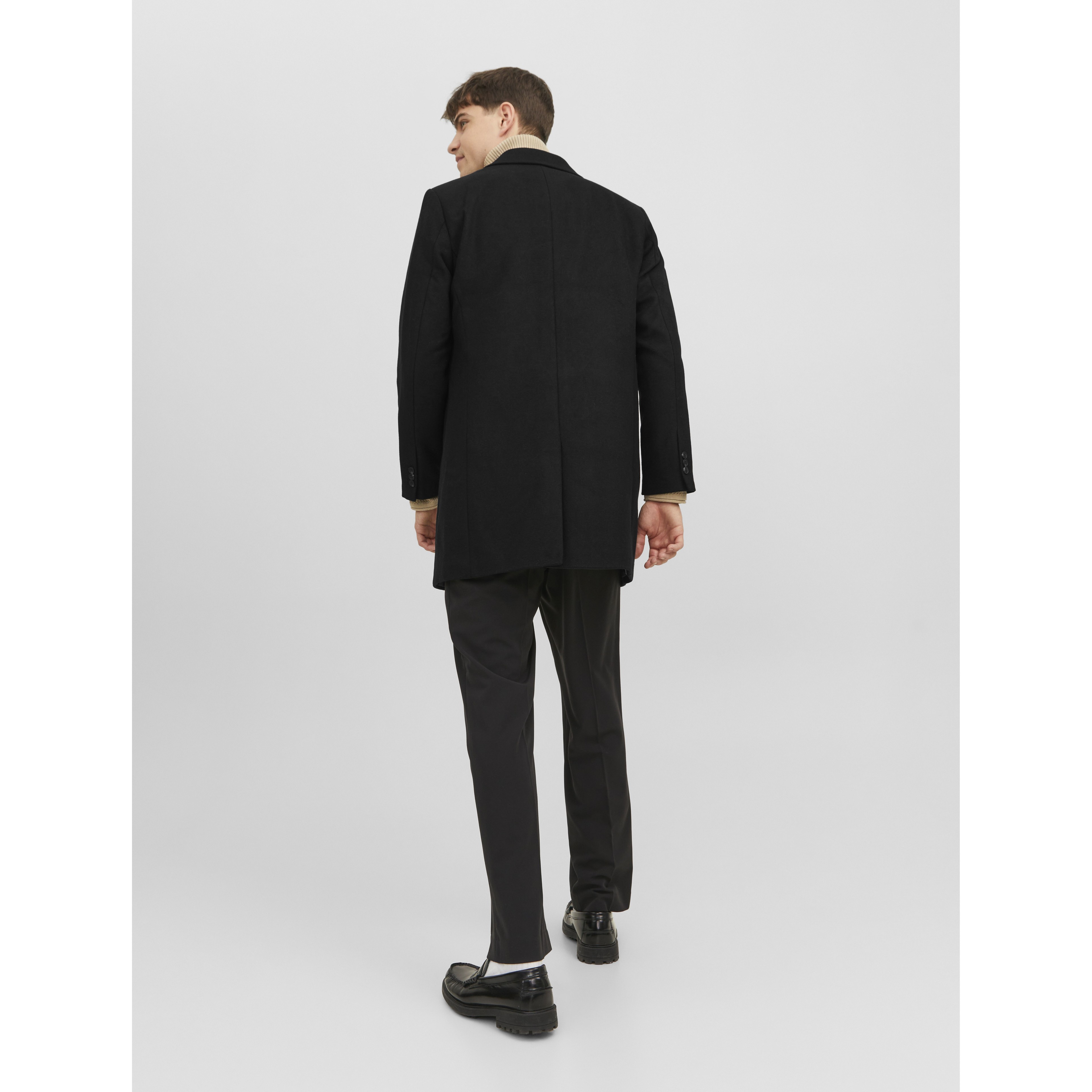 JACK & JONES Paltas vyrams, Juoda, JJEMORRISON WOOL COAT 3