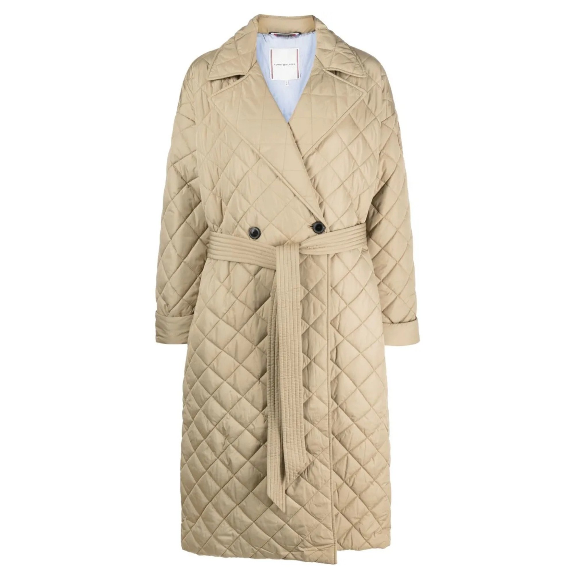 TOMMY HILFIGER Lietpaltis moterims, Smėlio, Sorona quilted trench