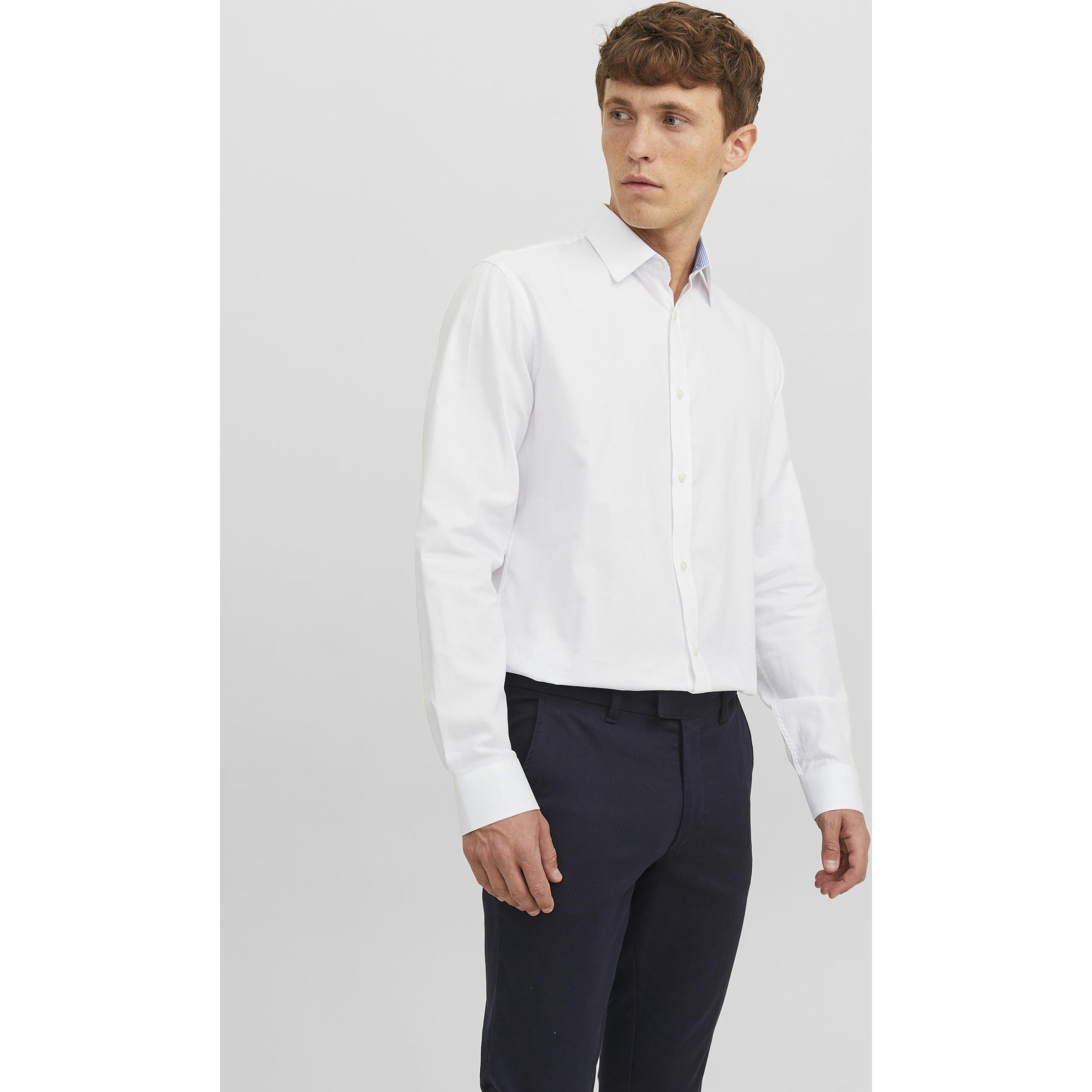 JACK & JONES Marškiniai vyrams, Balta, JPRBLABELFAST SHIRT L/ 5