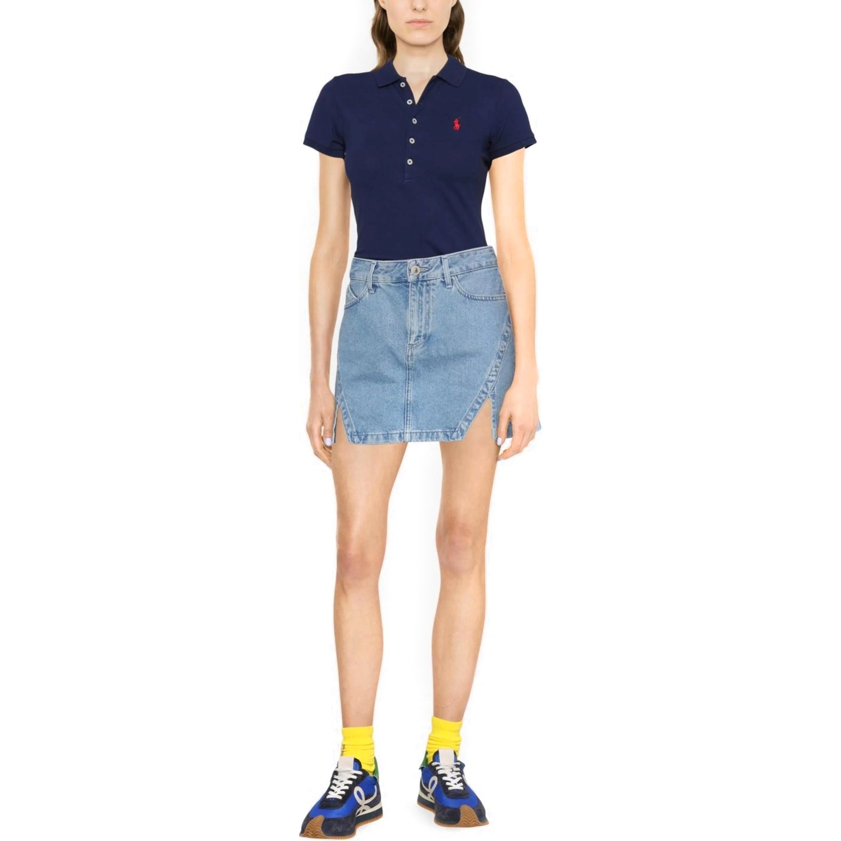 POLO RALPH LAUREN Polo marškiniai trumpos rank. moterims, Mėlyna, Julie slim short sleeve polo 2