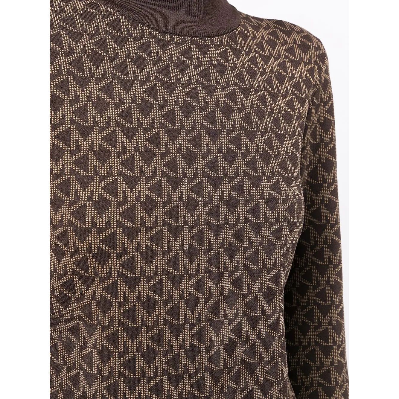 MICHAEL KORS Megzta suknelė moterims, Ruda, Eco mga mk mock neck dress 2
