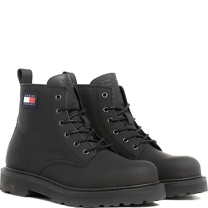 TOMMY JEANS Aulinukai vyrams, Juoda, Ruberized lace up boot 1