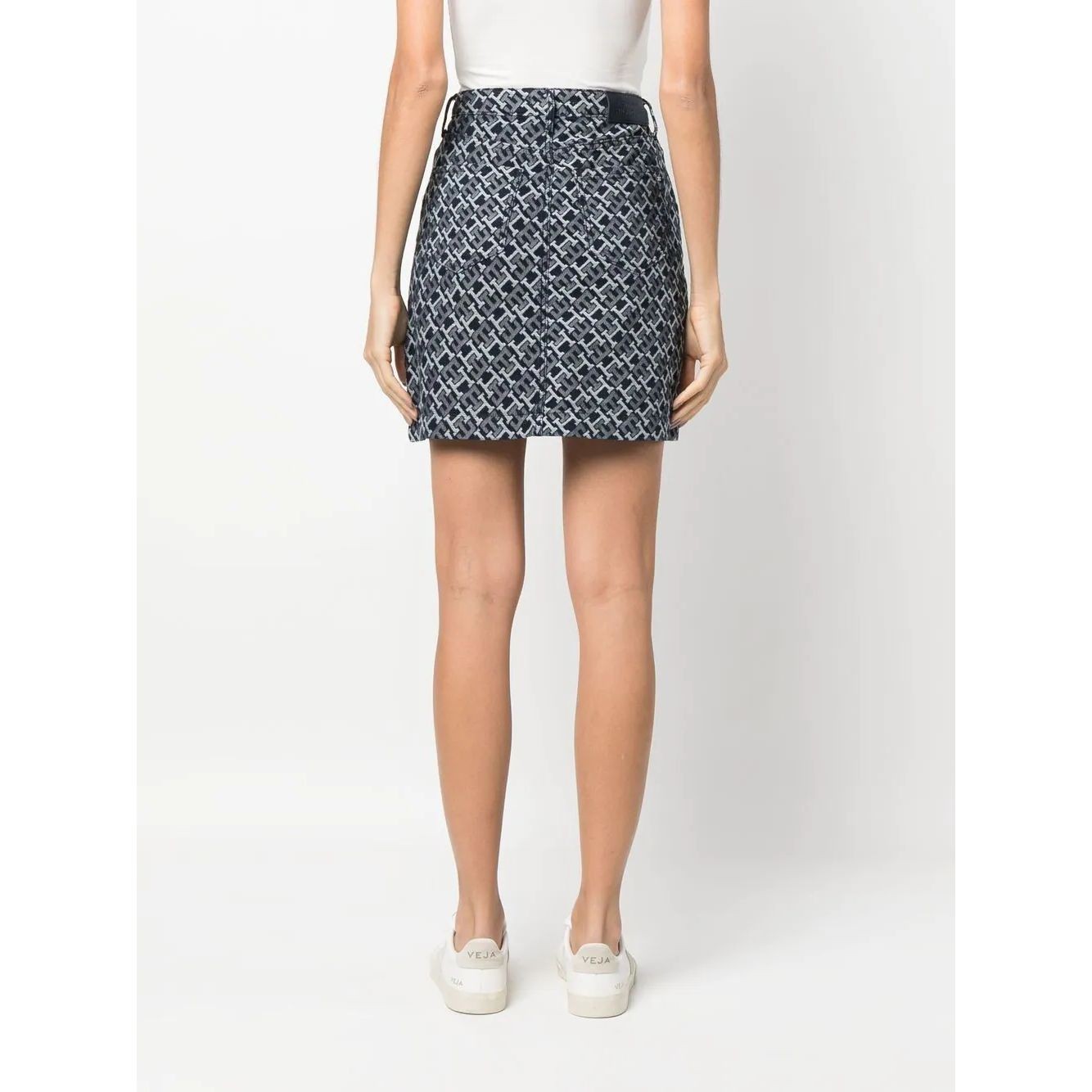 TOMMY HILFIGER Midi sijonas moterims, Marga, Denim short monogram skirt 4