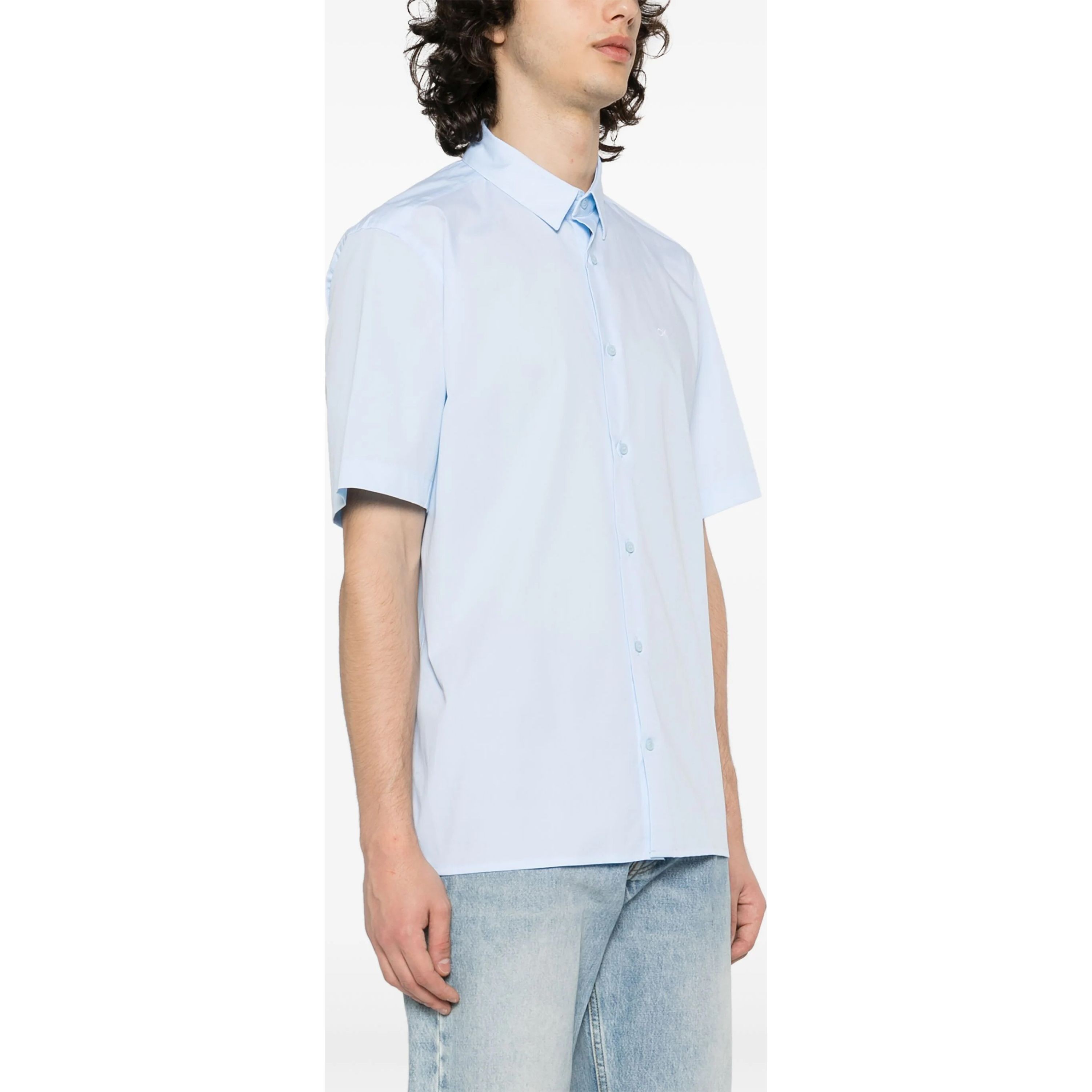 CALVIN KLEIN Marškiniai trump. rankovėmis vyrams, Mėlyna, S/s shirt 2