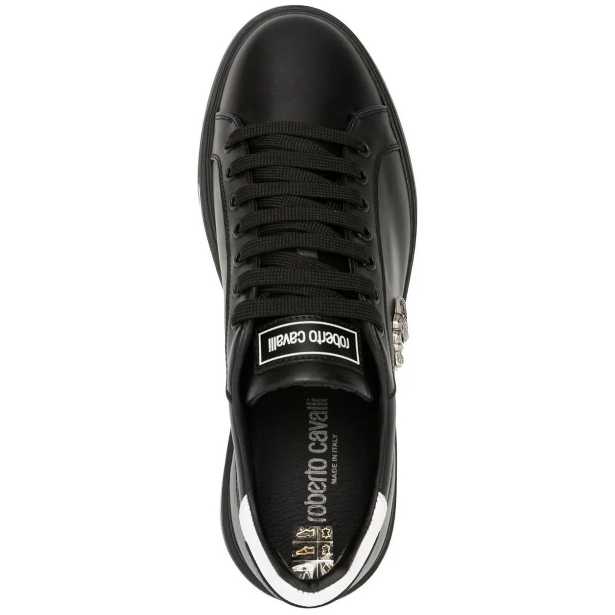 ROBERTO CAVALLI Laisvalaikio bateliai vyrams, Juoda, Sneakers 4