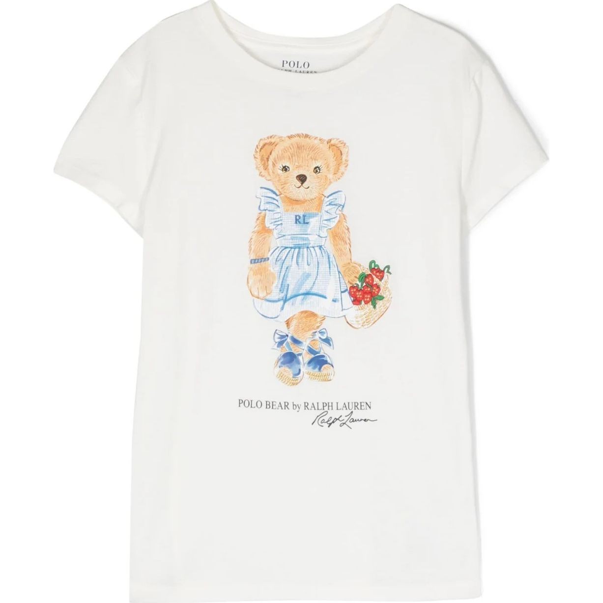 RALPH LAUREN KIDS Marškinėliai trump. rankovėmis mergaitėms, Balta, Polo bear t-shirt  (2-6x) 1