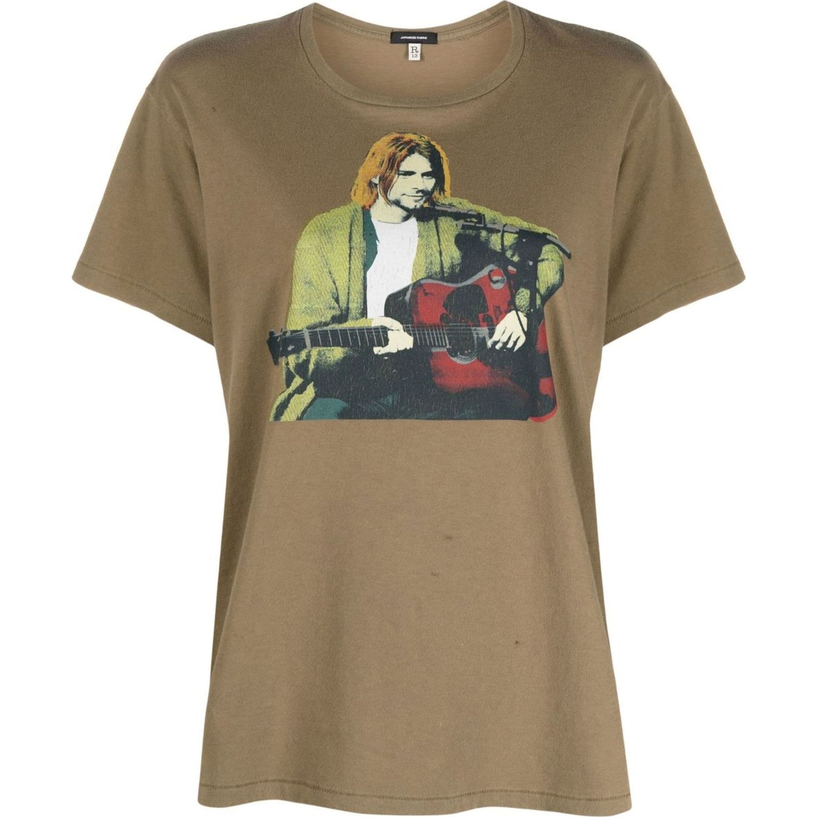 R13 Marškinėliai trump. rankovėmis moterims, Žalia, Kurt concert boy t-shirt