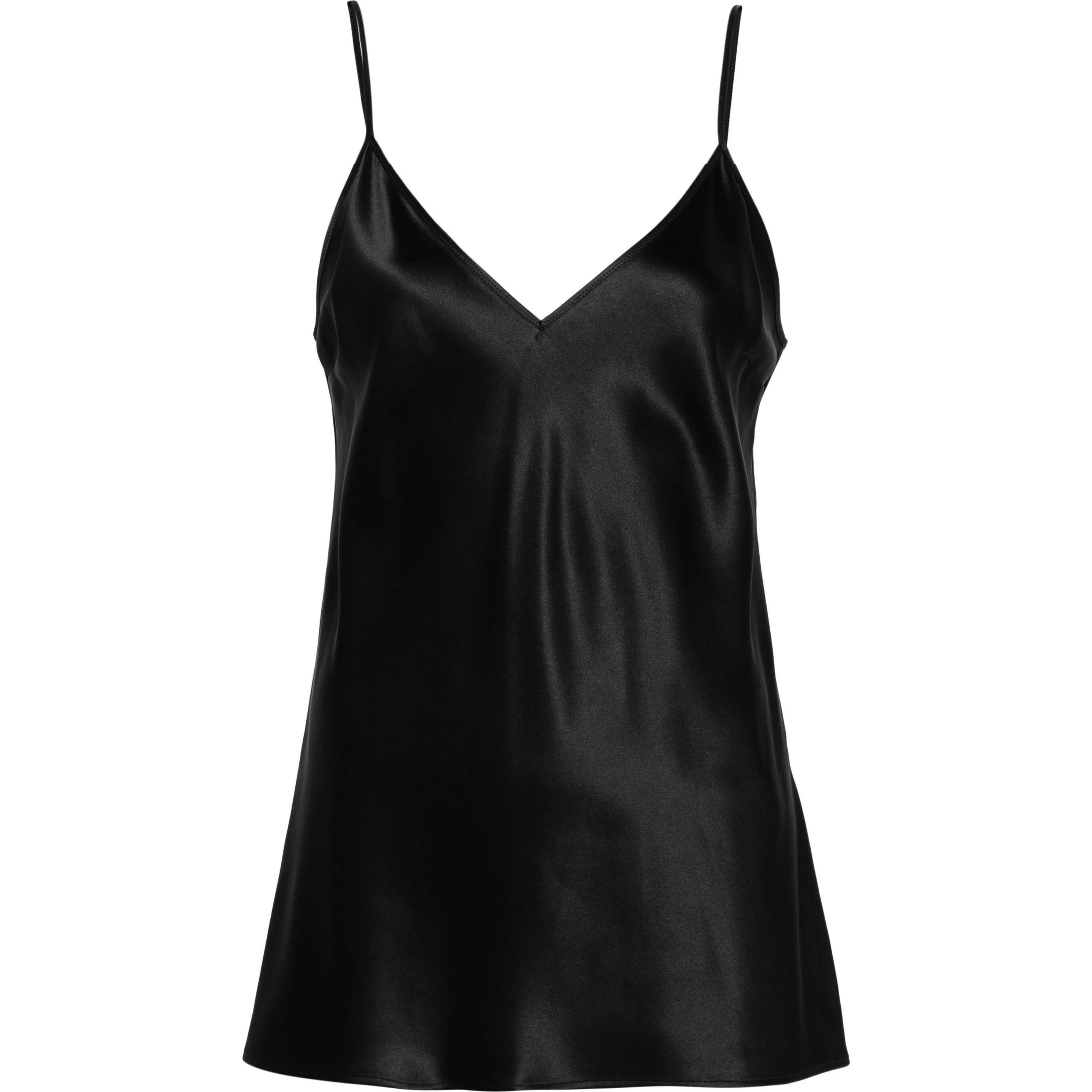 JOSEPH Marškiniai be rankovių moterims, Juoda, Clea top blouse silk satin