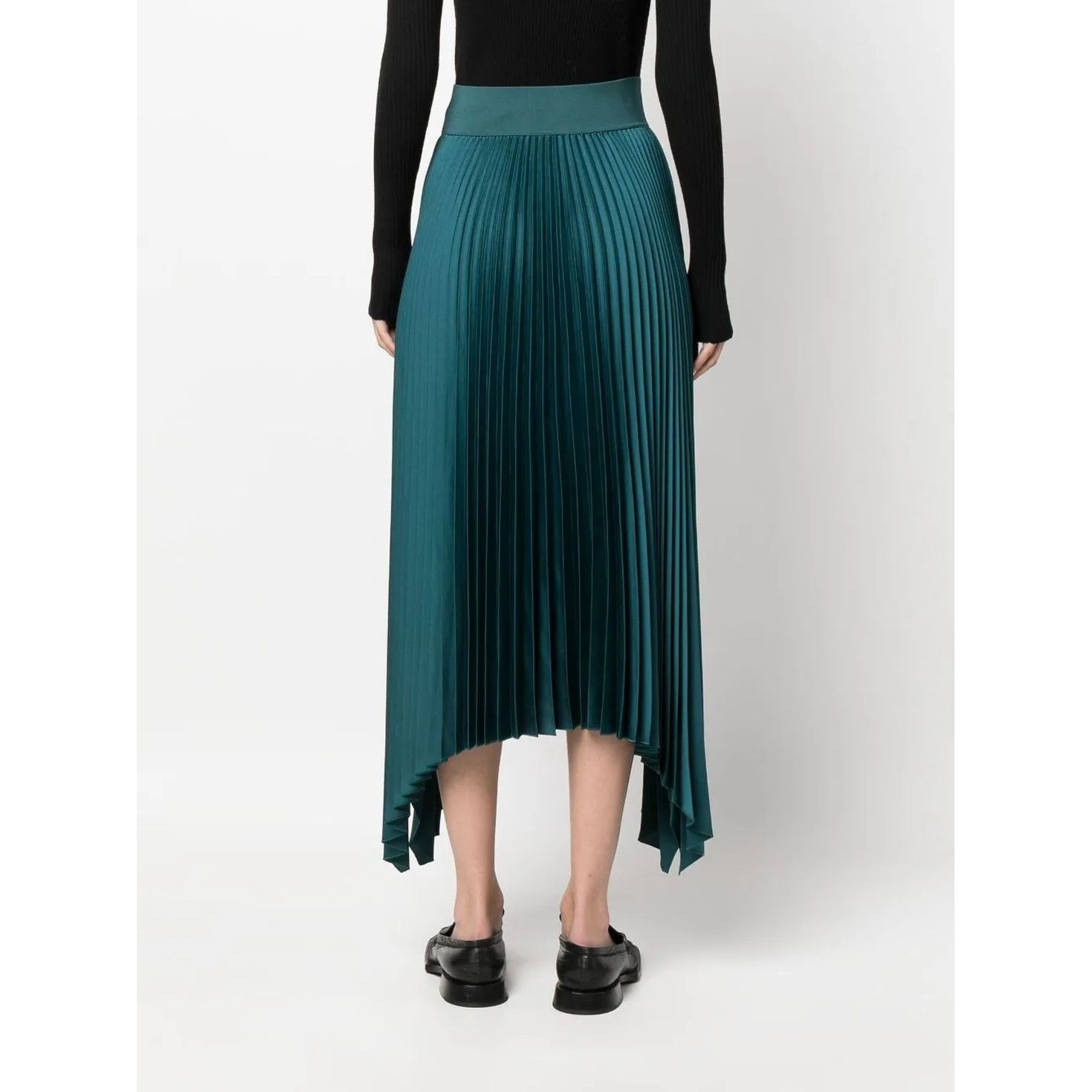 JOSEPH Midi sijonas moterims, Žalia, Ade knit weave plisse skirt 3