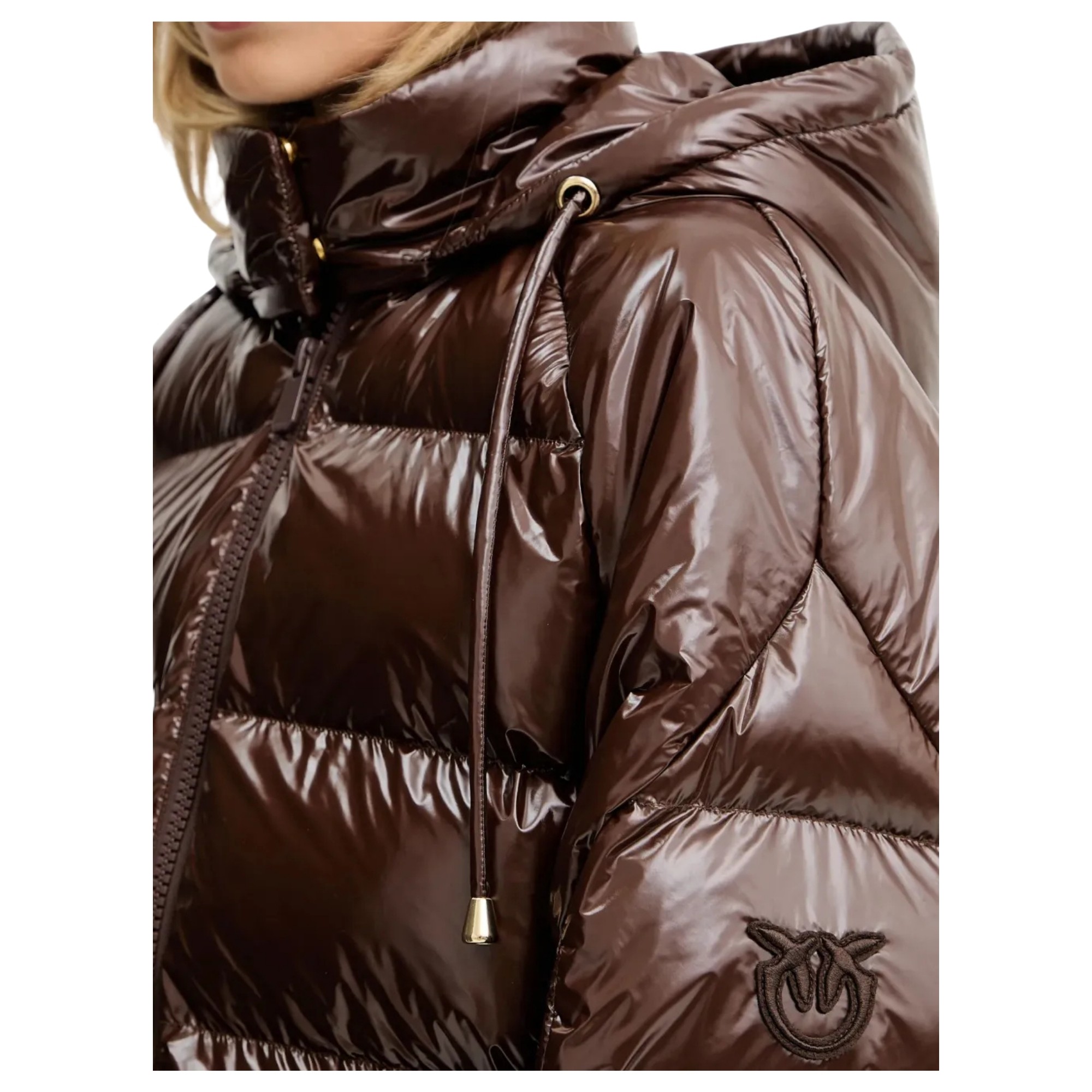 PINKO Pūkinė striukė moterims, Ruda, Burro quilted jacket 3