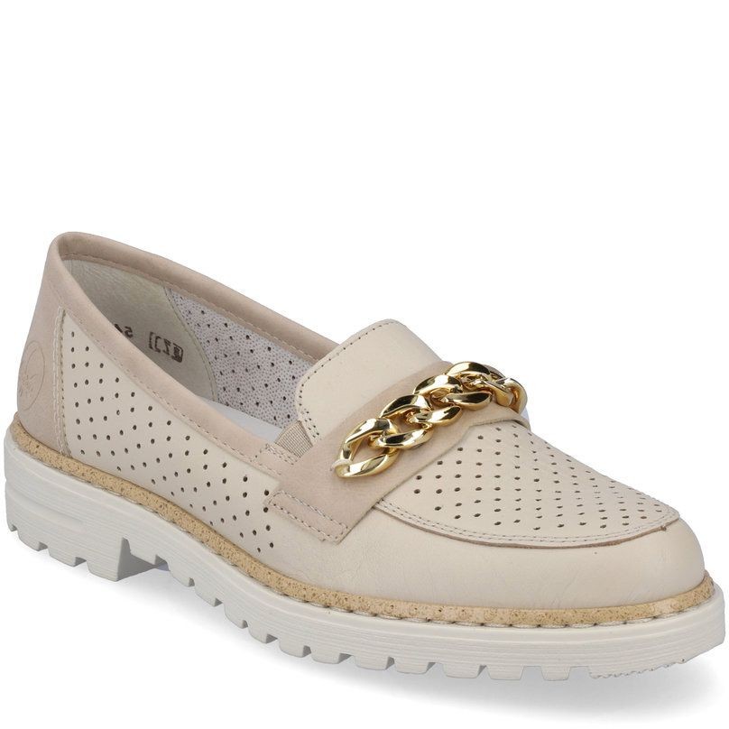 RIEKER Loaferiai moterims, Smėlio, LOAFERS 1