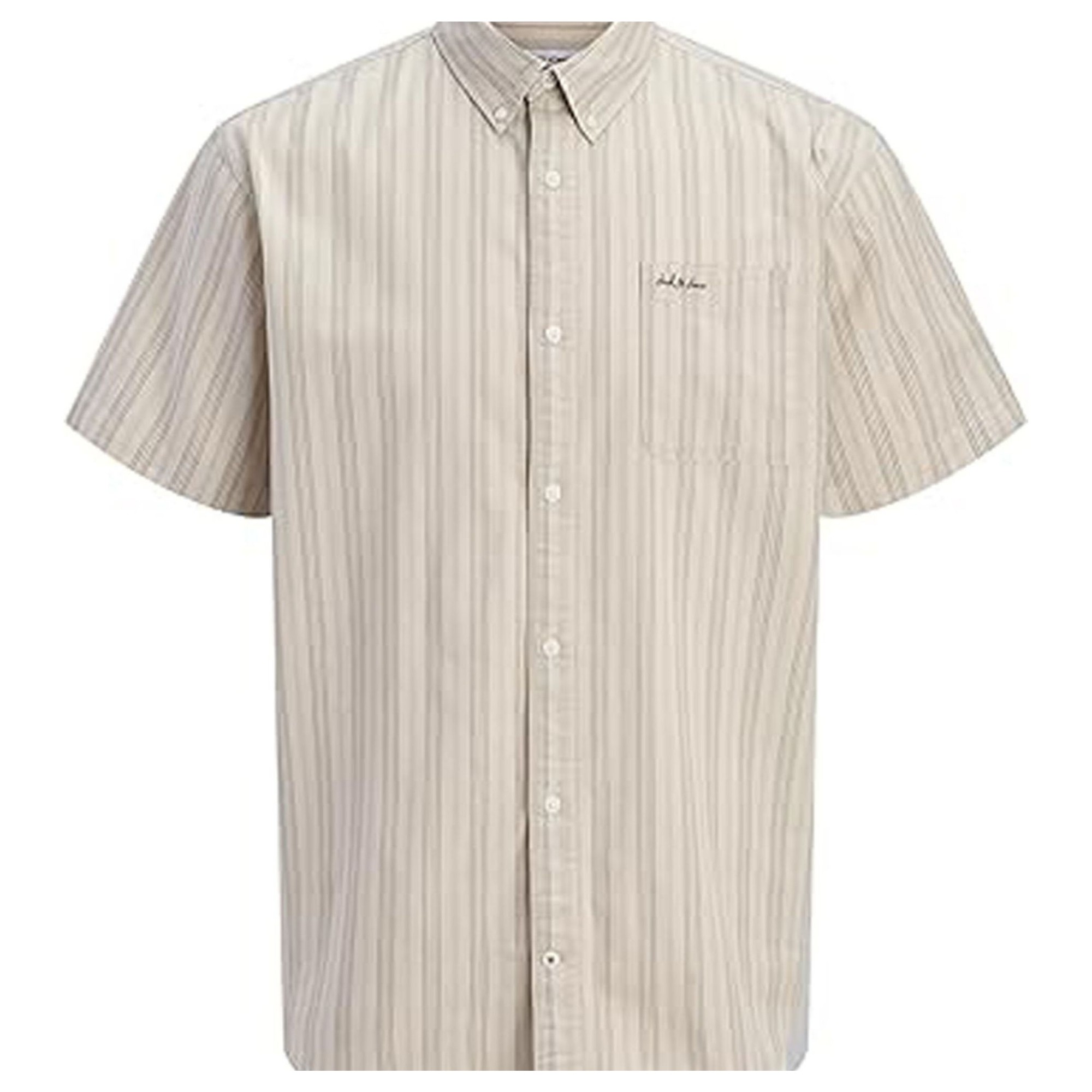 JACK & JONES Marškiniai trump. rankovėmis vyrams, Smėlio, Devin stripe 1