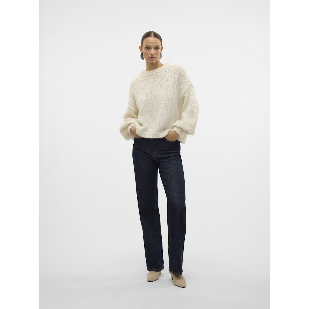 VERO MODA Megztinis moterims, Balta, Feng o-neck pullover boo 4