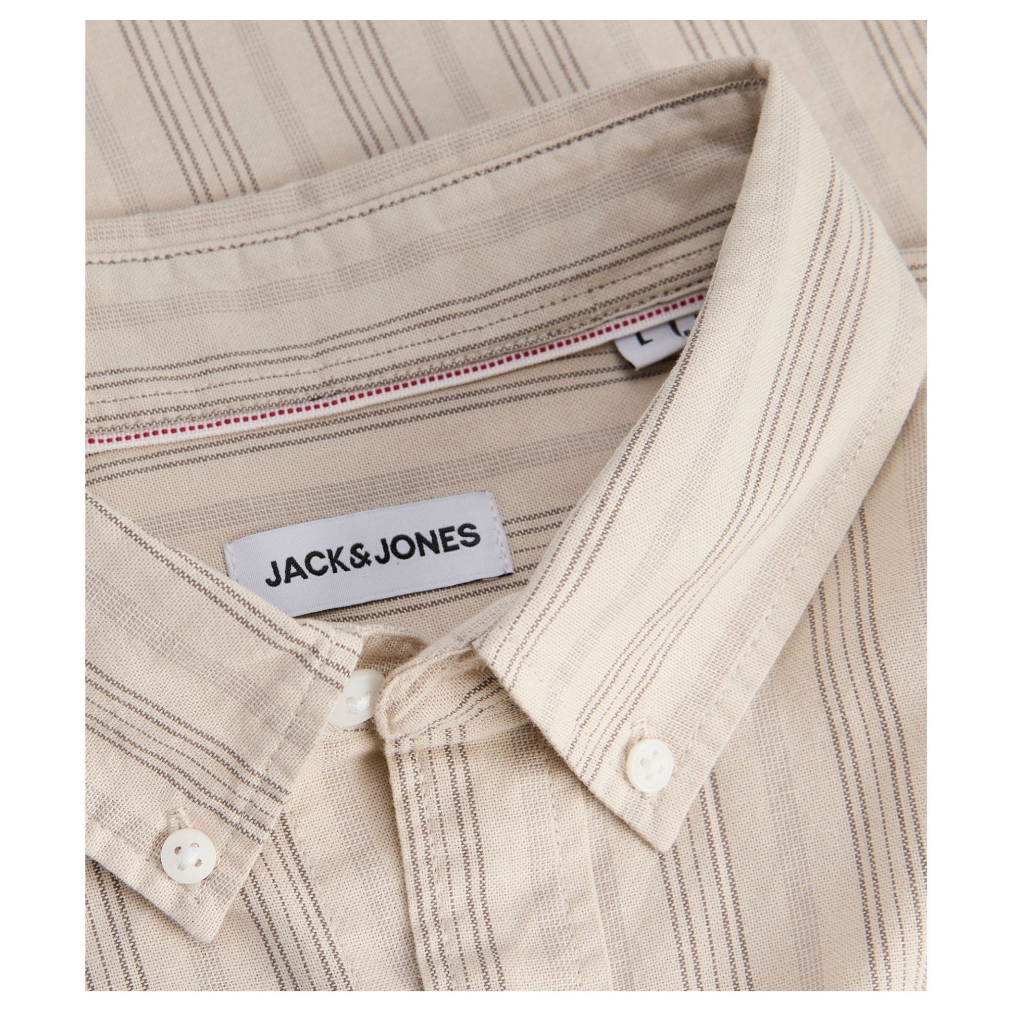 JACK & JONES Marškiniai trump. rankovėmis vyrams, Smėlio, Devin stripe 3