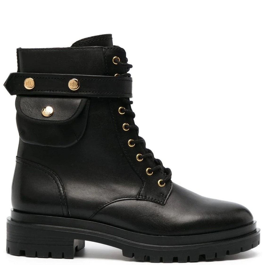 LAUREN RALPH LAUREN Auliniai moterims, Juoda, Burnished calf cammie boots 1