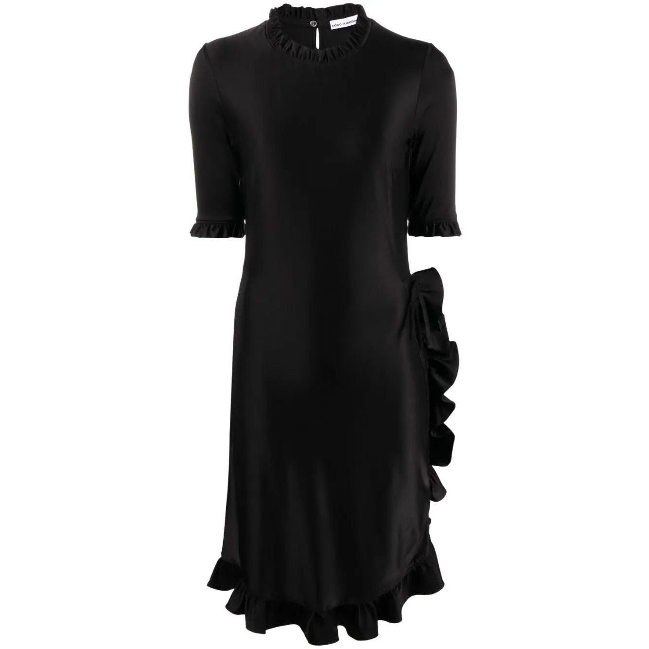 PACO RABANNE Mini suknelė moterims, Juoda, Asymmetric mini dress 1
