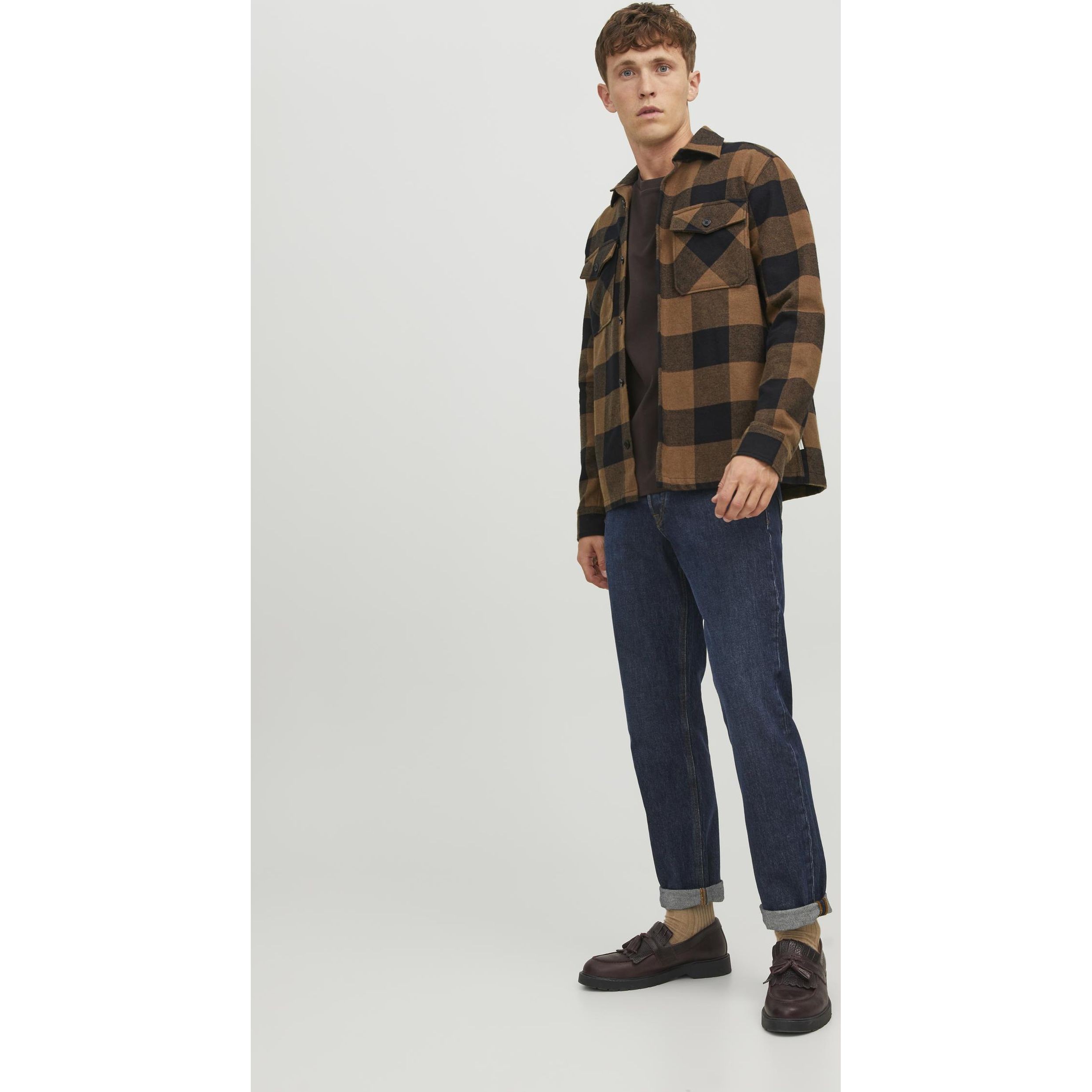 JACK & JONES Marškiniai vyrams, Žalia, JPRROY CHECK OVERSHIRT 4