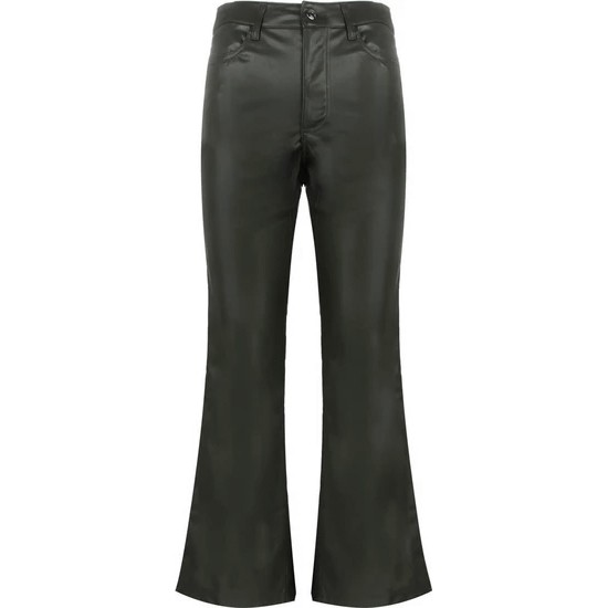 DKNY Laisvalaikio kelnės moterims, Juoda, 4 pocket pu kick fla 1