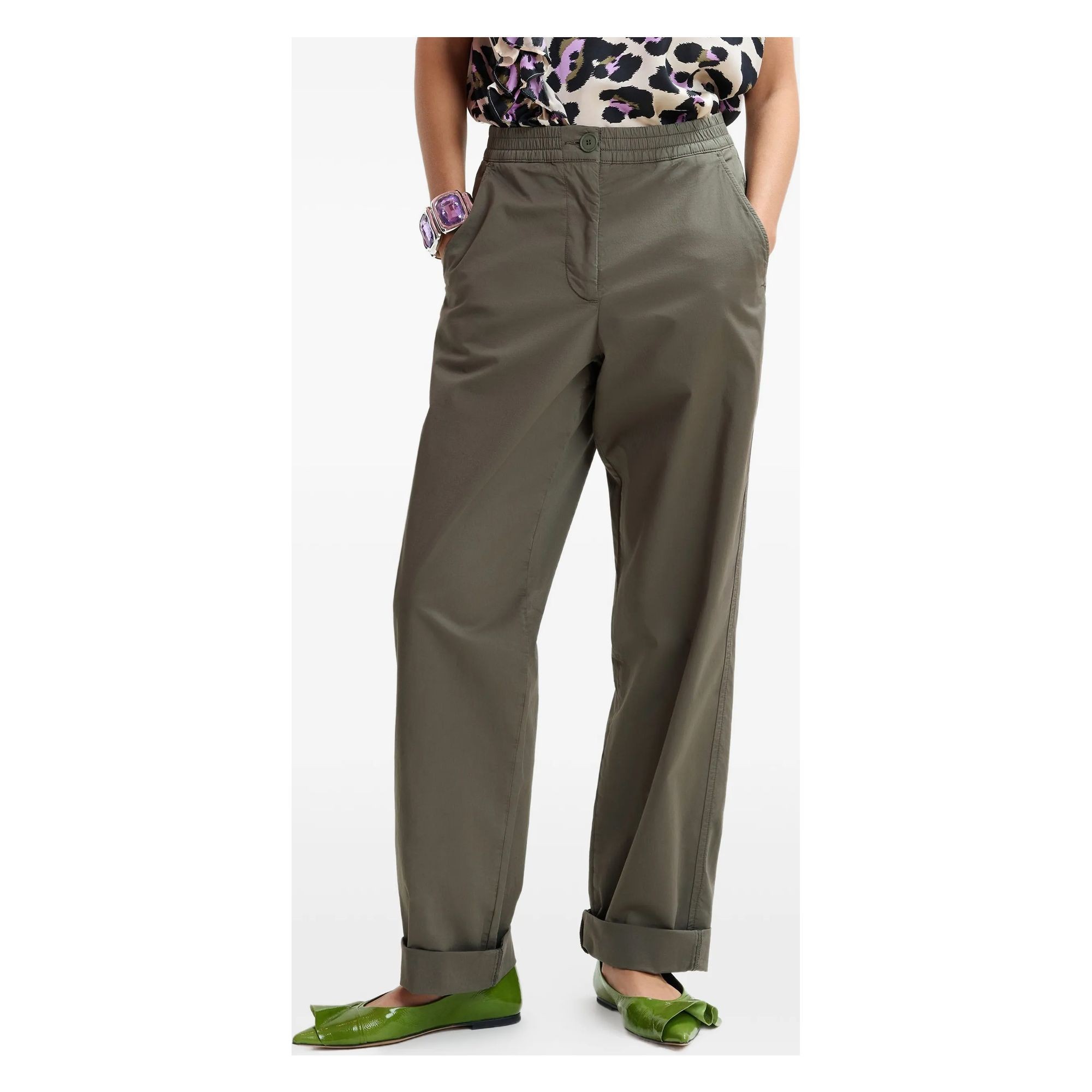 ESSENTIEL ANTWERP Kelnės moterims, Chaki, 2 garment dye pants 4