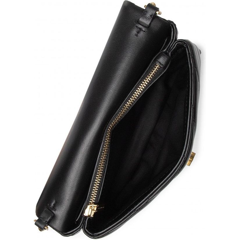 TORY BURCH Piniginė moterims, Juoda, Kira chevron chain wallet 4