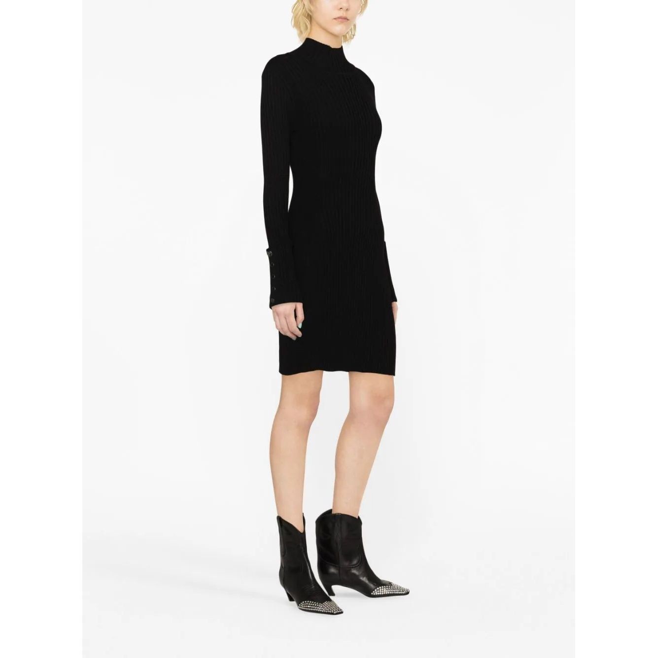 PACO RABANNE Megzta suknelė moterims, Juoda, Knit dress 3