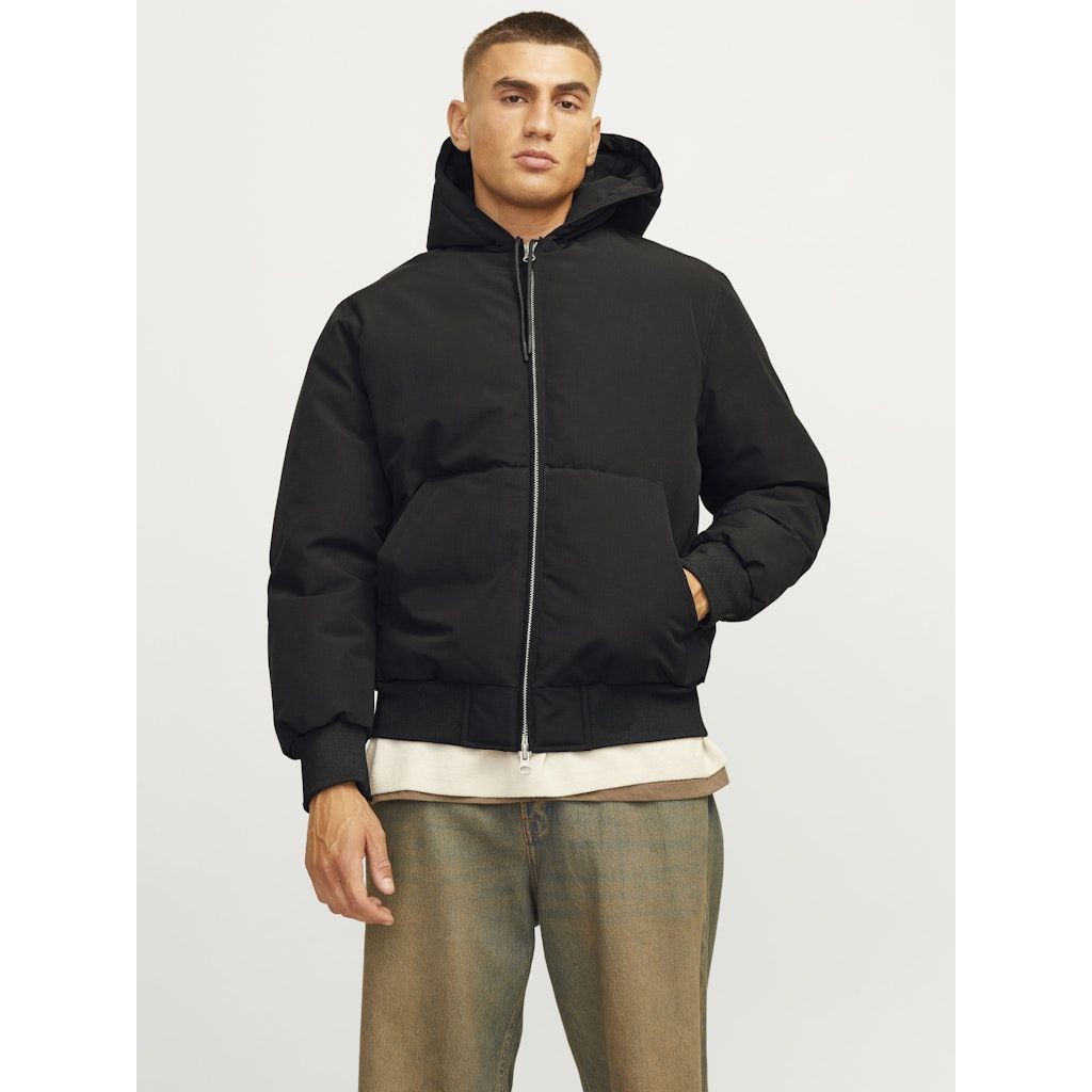 JACK & JONES Lengva striukė vyrams, Juoda, Collective bomber jacket 2