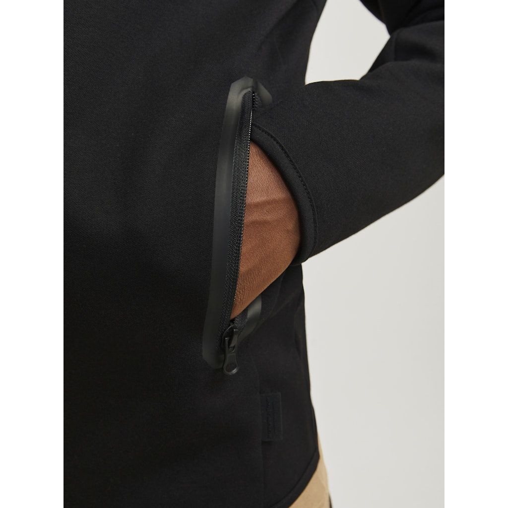 JACK & JONES Lengva striukė vyrams, Juoda, Fusion sweat zip hood 3
