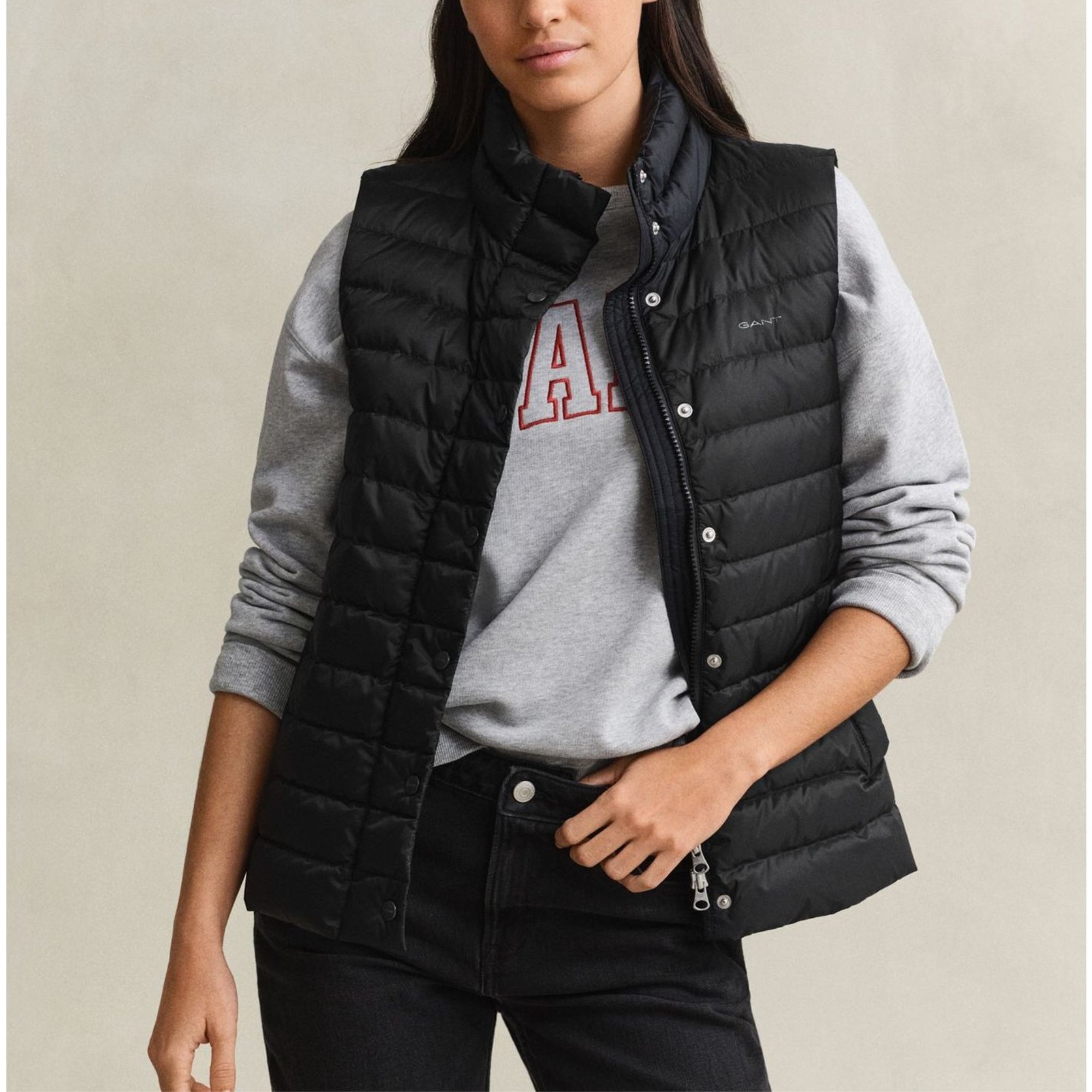 GANT Pūkinė liemenė moterims, Juoda, Light down vest 2