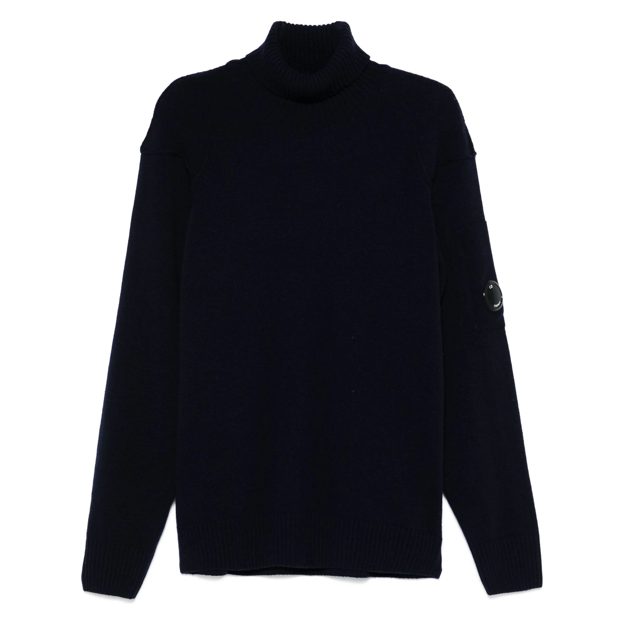 C.P. COMPANY Megztinis su kaklu vyrams, Mėlyna, Lens-detail turtleneck 1